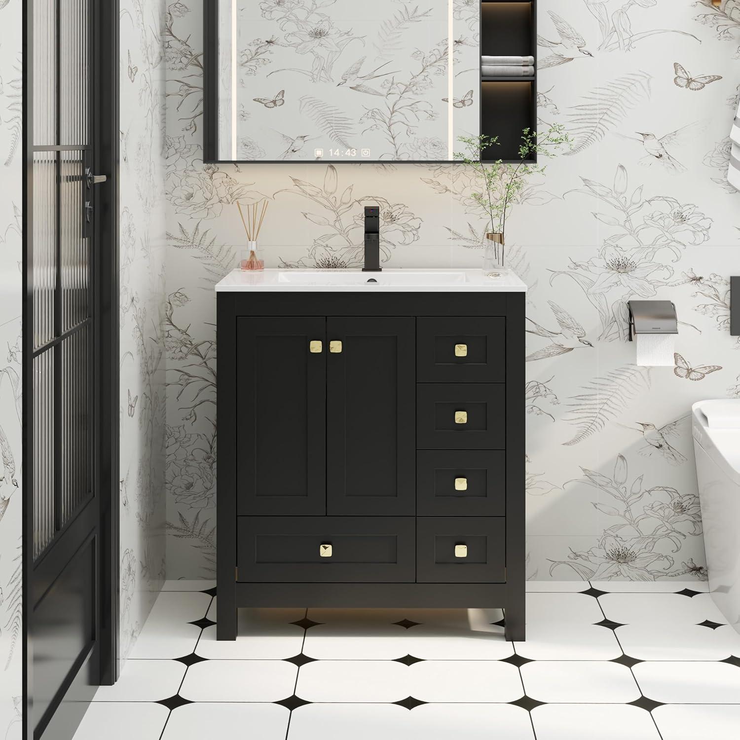 30" Single Bathroom Vanity Base Only