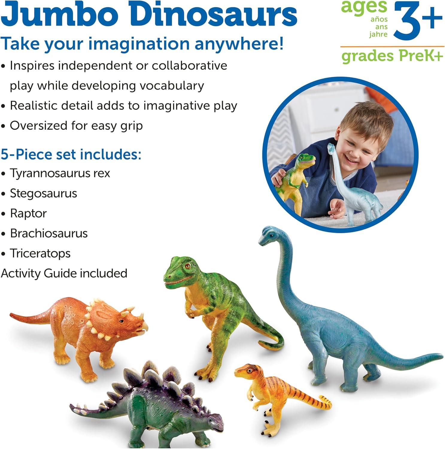 Learning Resources Jumbo Dinosaurs, Set Of 5