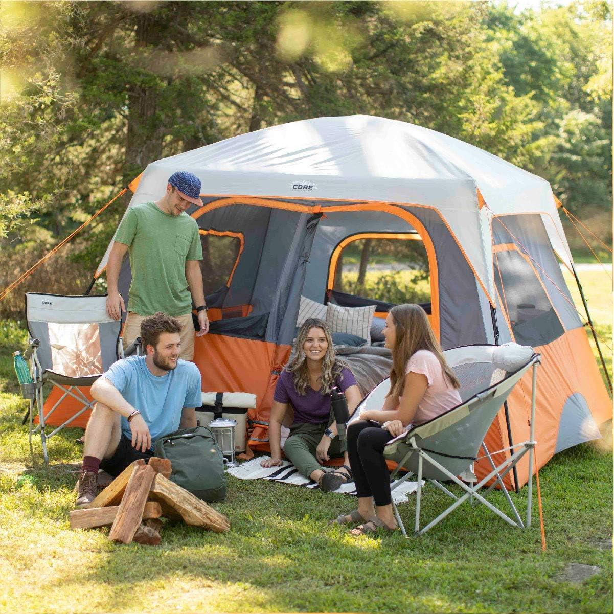 Core Equipment 6 Person Straight Wall Tent - Orange