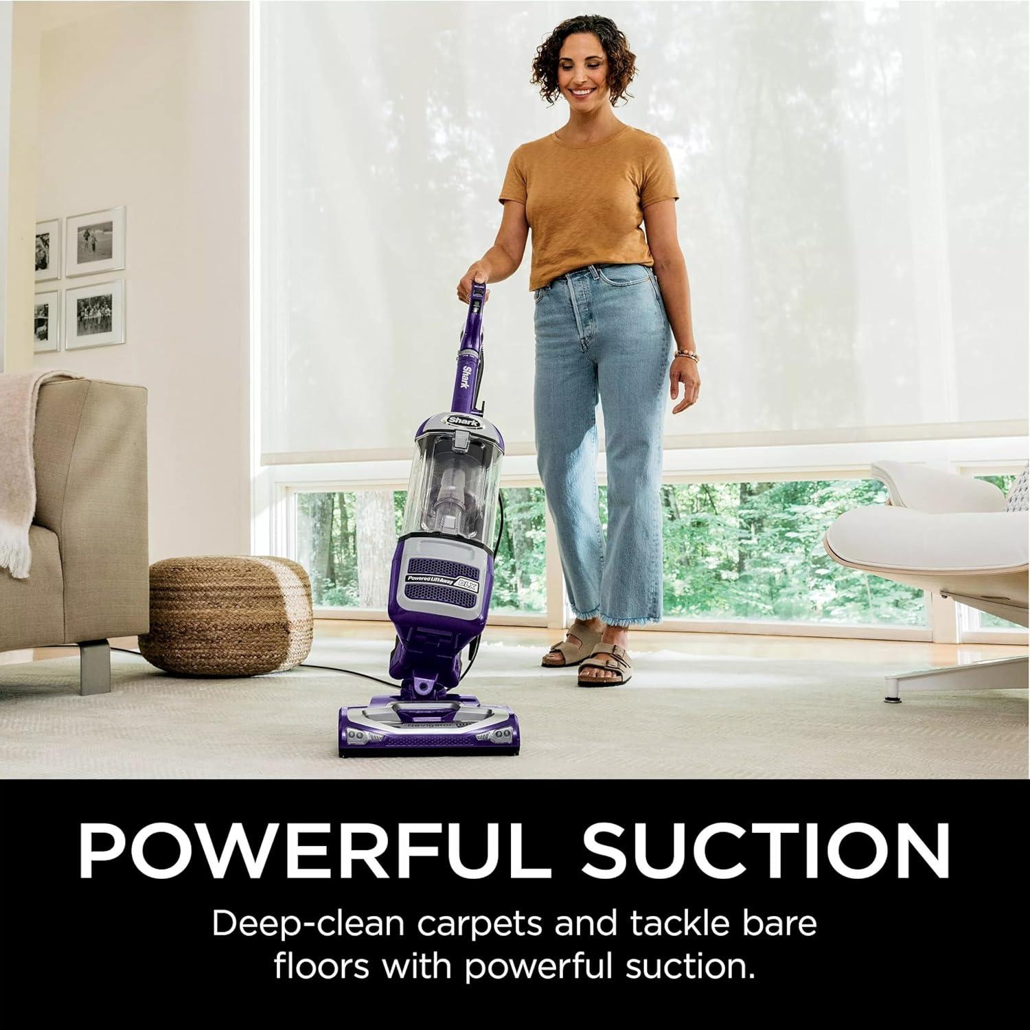 Shark Navigator Powered Lift-Away Upright Vacuum - NV586: HEPA Filter, Pet Hair, Swivel Head, Multi-Surface, 25' Cord