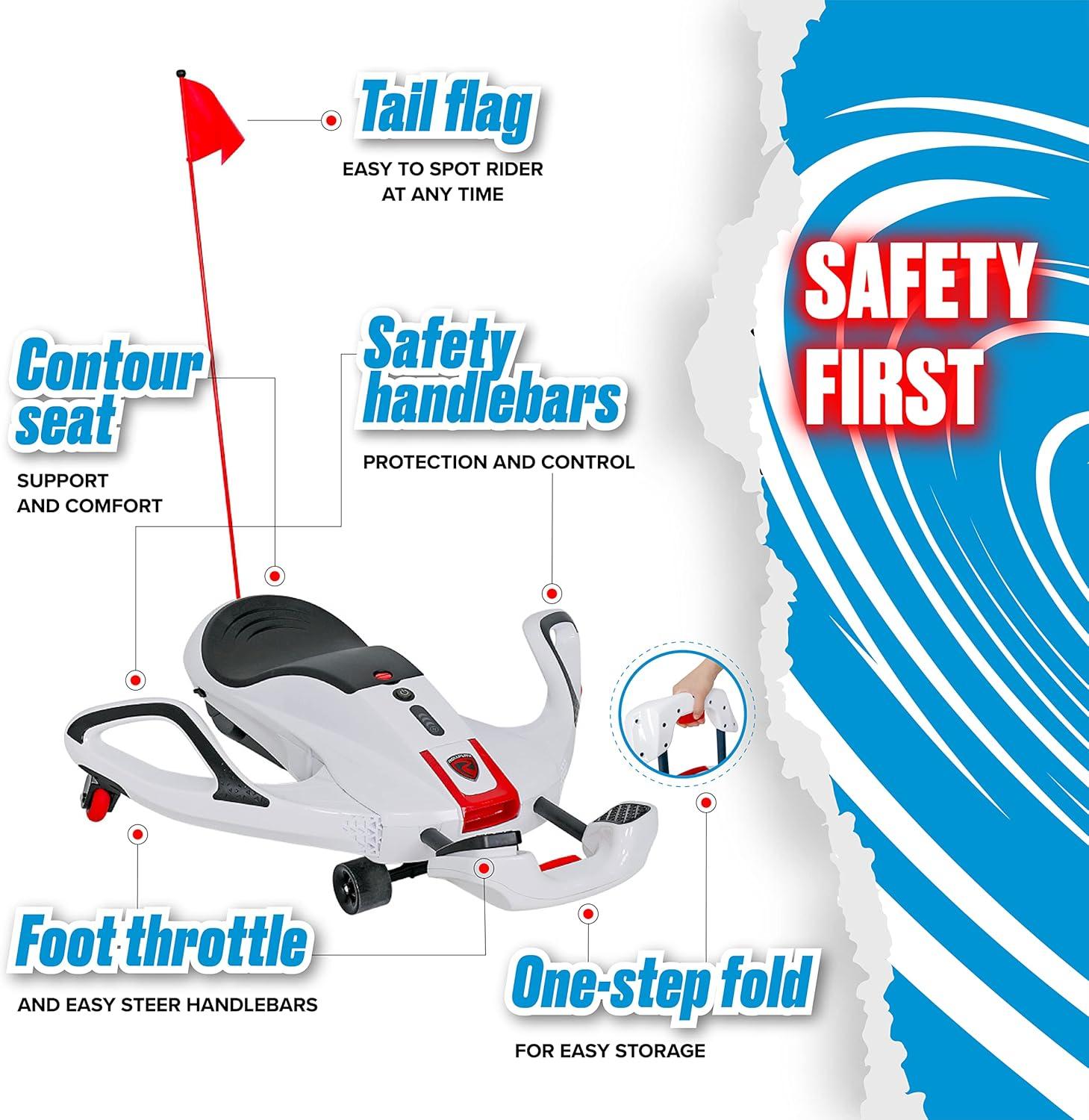 Rollplay Nighthawk Nexgen 24-Volt Battery Electric Ride-On Toy, White