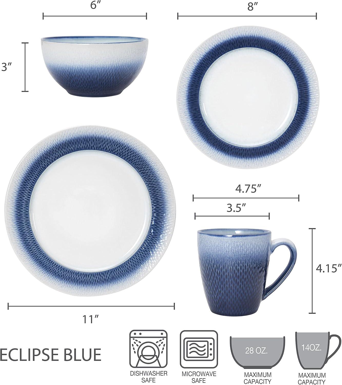 Pfaltzgraff® Eclipse Blue Stoneware 16-Piece Dinnerware Set