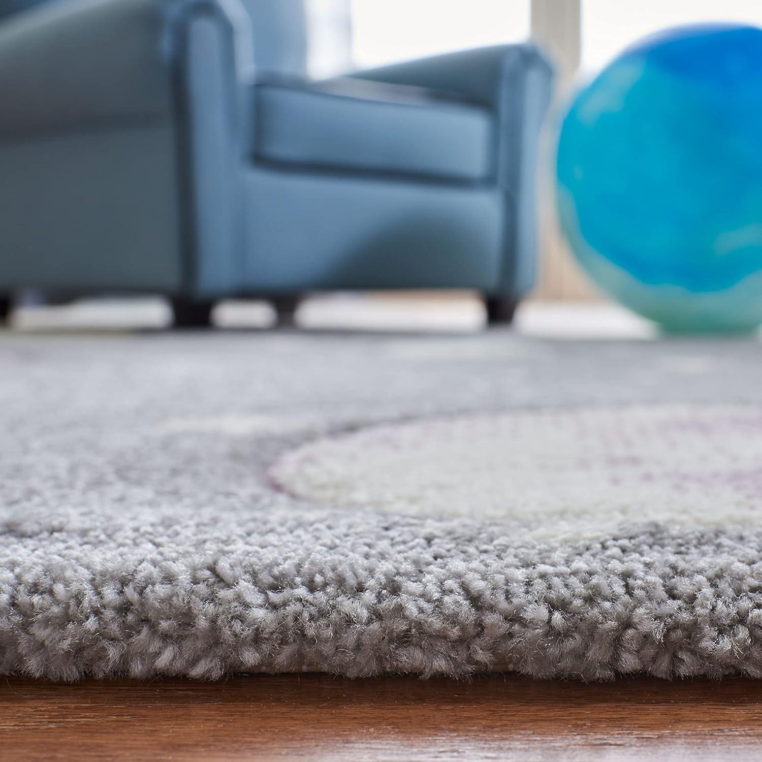 Carousel Kids  CRK103 Loomed Indoor Runner Rug - Grey/Lavender - 2'3"x10' - Safavieh