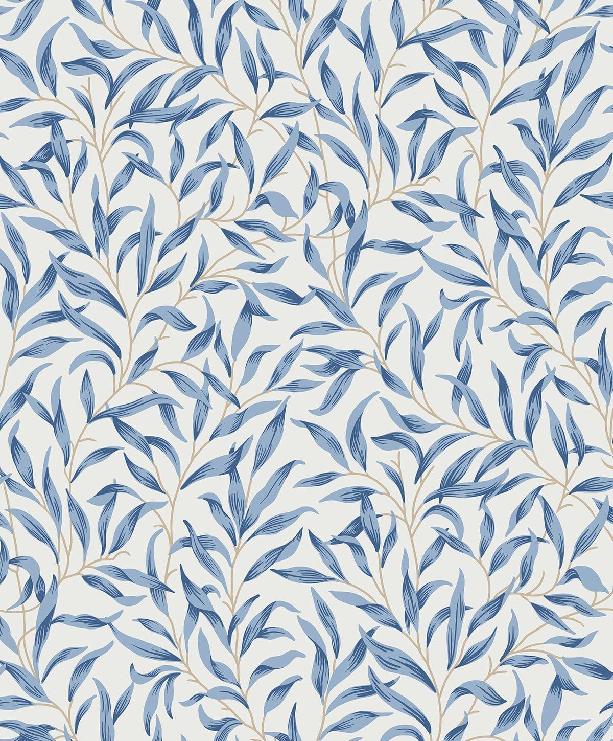 Blue Lake Botanical Peel and Stick Vinyl Wallpaper