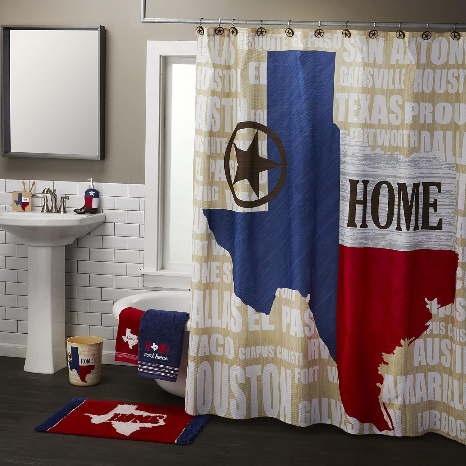 Texas Pride Multicolor Fabric Shower Curtain