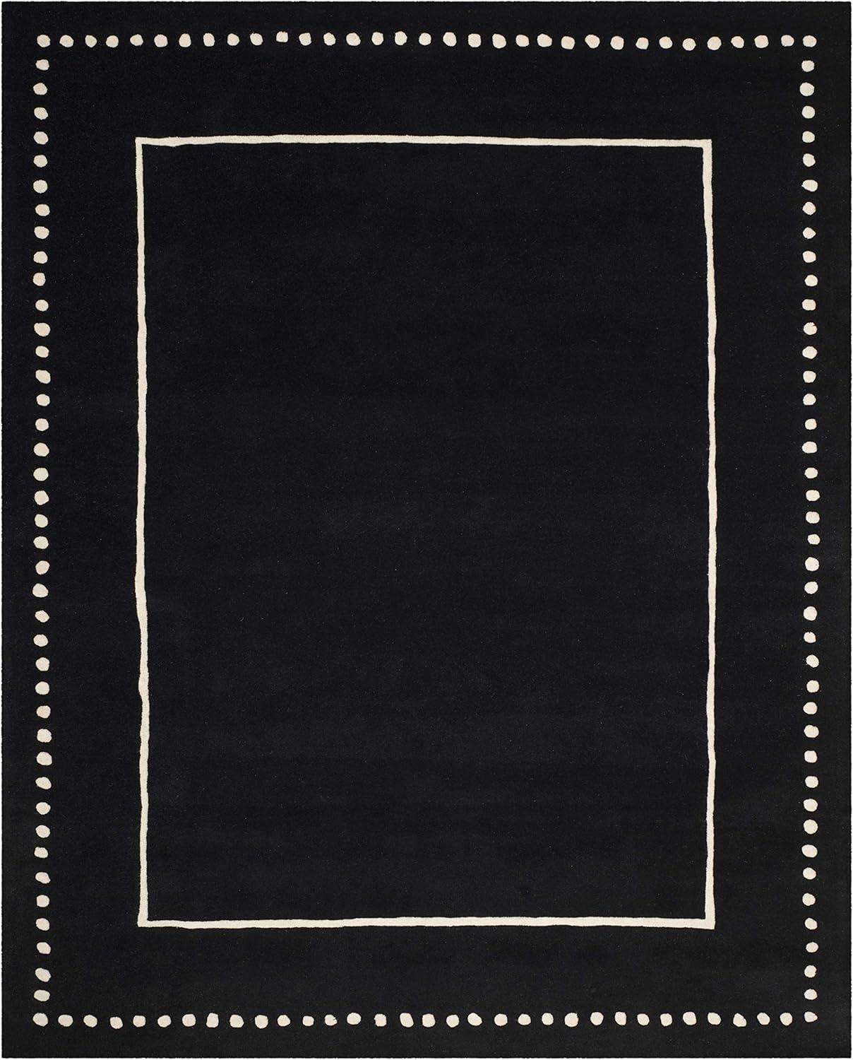 Bella BEL151 Hand Tufted Area Rug - Black/Ivory - 8'x10' - Safavieh.