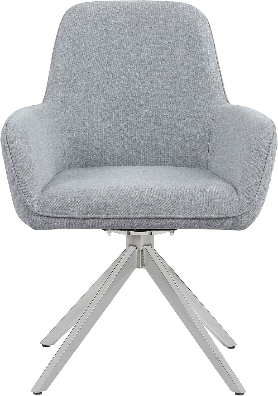 Coaster Flare Arm Contemporary Fabric Swivel Dining Chair in Gray