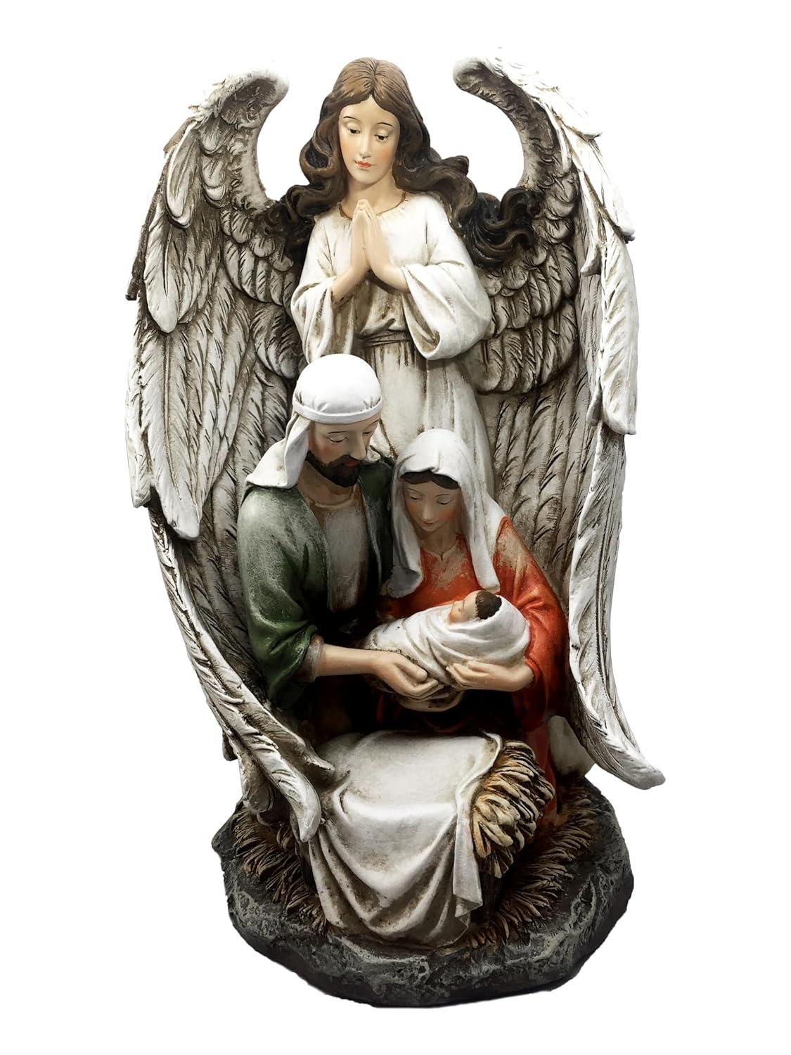 Guardian Angel with Holy Family Figure