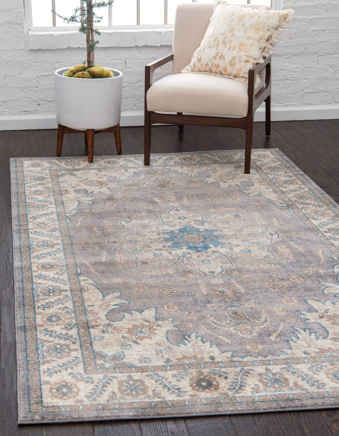 Unique Loom 7' 1 x 10' 0 Gray Salzburg Altstadt Area Rug