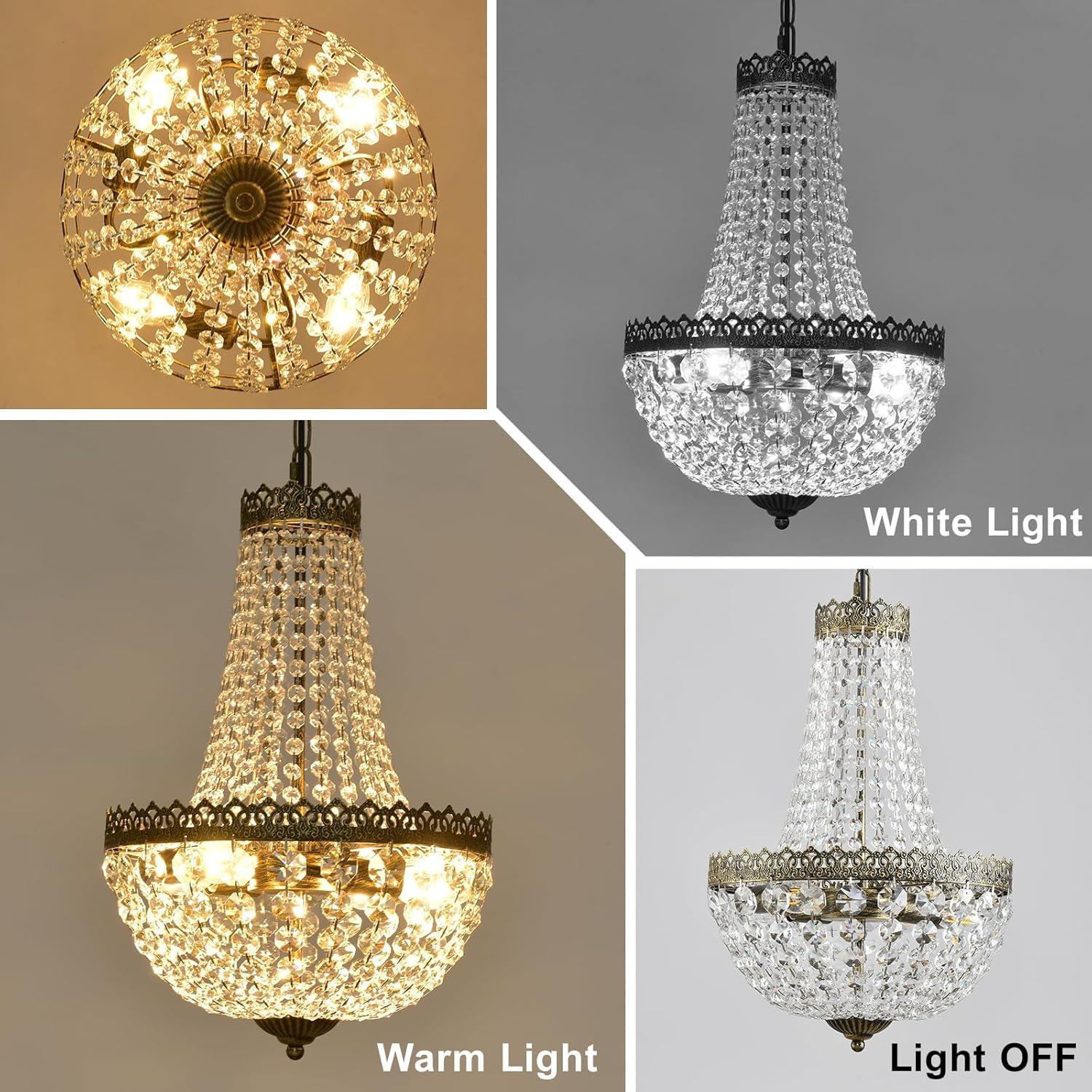Edvivi Lighting Antique Bronze 6-Light Empire Chandelier with Crystal - Antique Bronze