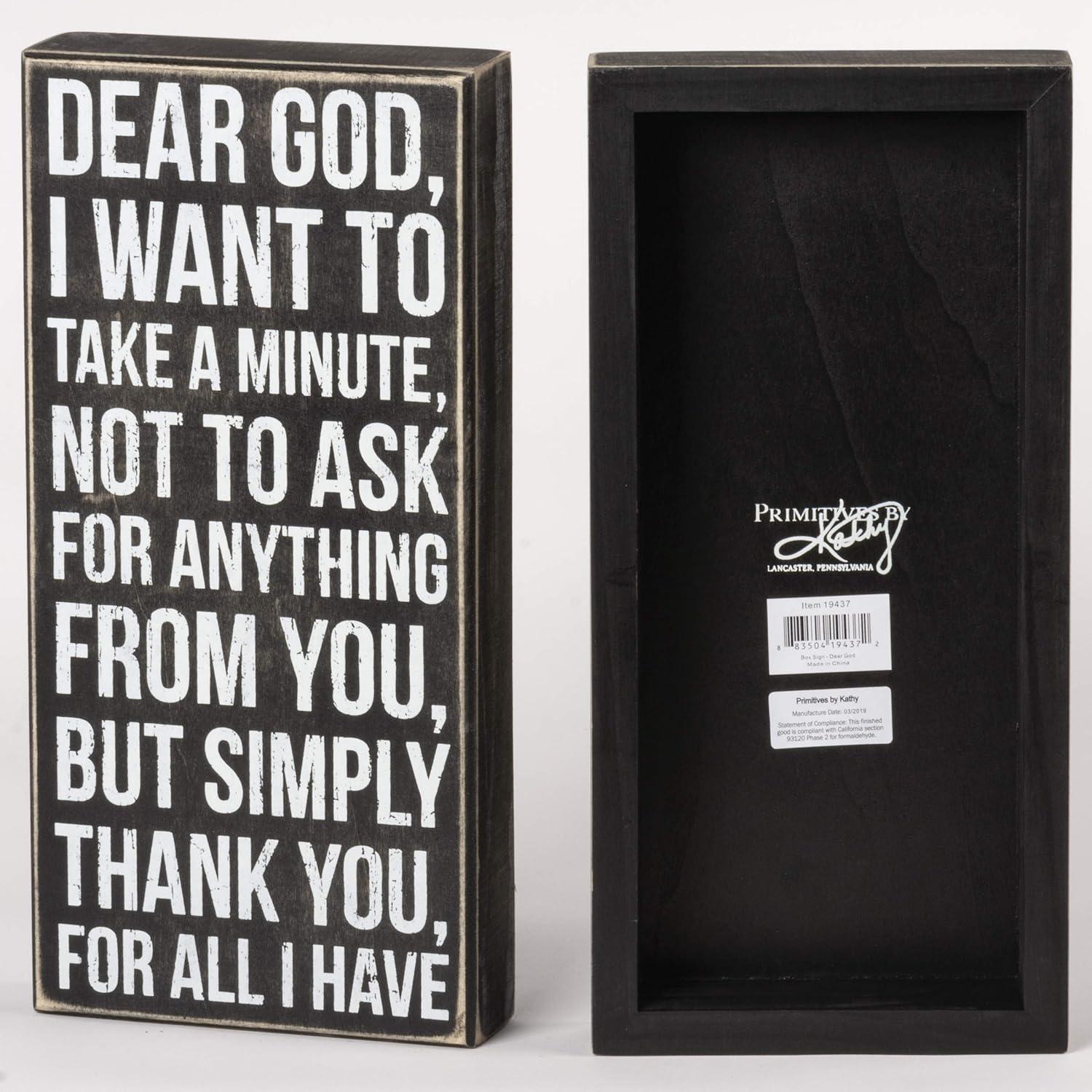 Distressed Black and White Wooden Box Sign, 6 x 12.5 Inches