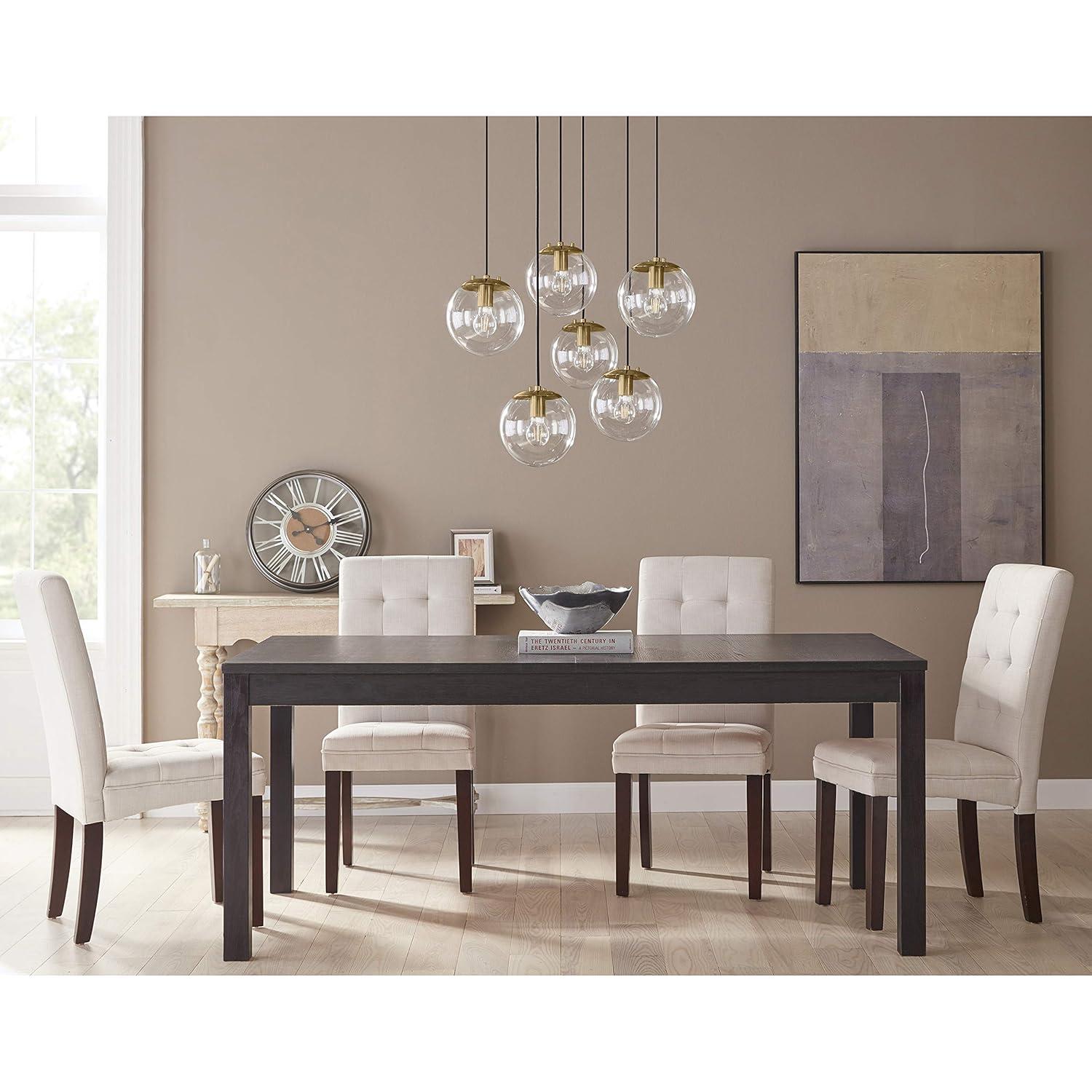 Linea di Liara Sferra Modern Large Glass Pendant Light Kitchen Island Brass Pendant Lighting Smoked Glass Globe Pendant Light Mid Century Hanging Light Fixture, LED Bulb Included, UL Listed