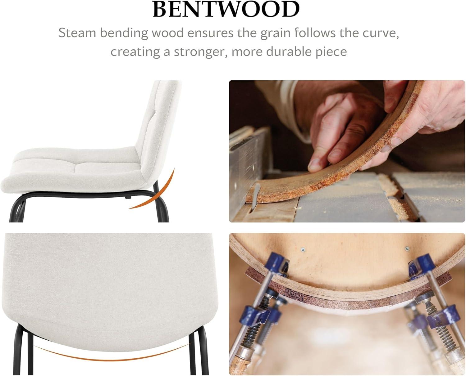 Furniture of America Perri Modern Chenille Counter Height Dining Chairs, White (Set of 2)