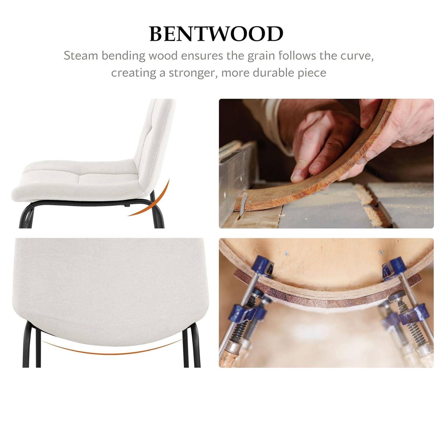 Furniture of America Perri Modern Chenille Counter Height Dining Chairs, White (Set of 2)