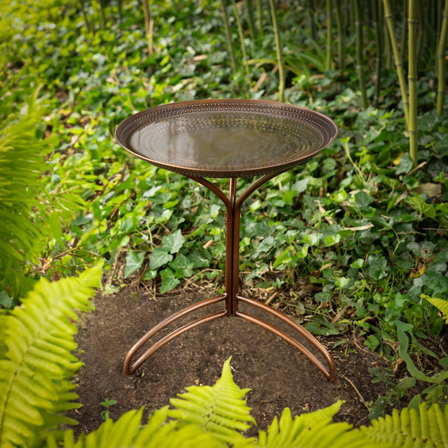 Good Directions BBG20-1 20" Pure Copper Tranquility Birdbath, Bronze Finish, Includes Collapsible Stand