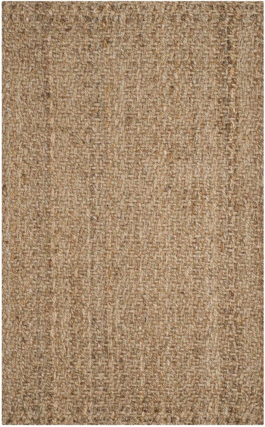 Natural Jute Hand-Woven Rectangular Area Rug, 3' x 5'