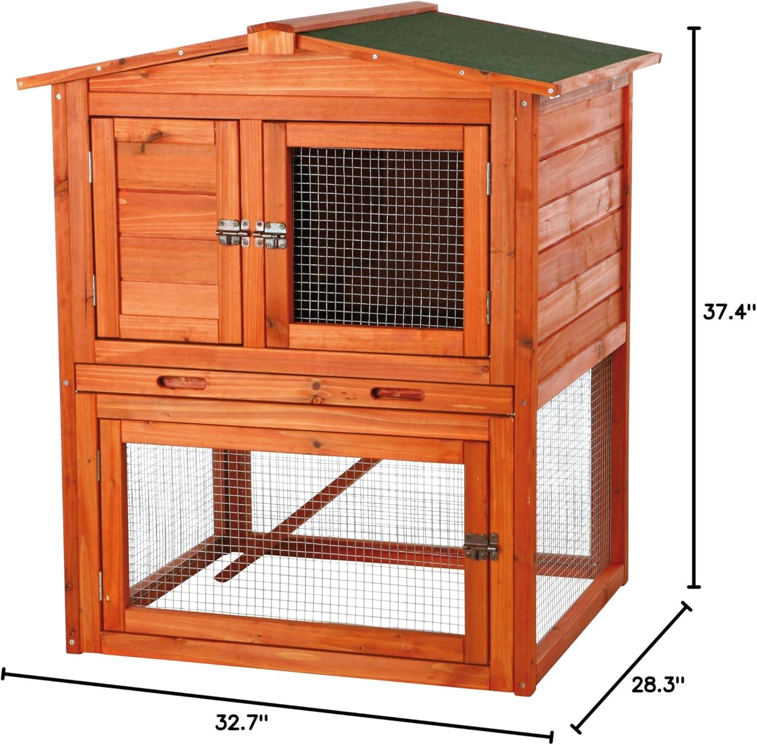 TRIXIE TRIXIE Elevated Single Rabbit Hutch with Large Run, Ramp, Ideal for Rabbits or Guinea Pigs