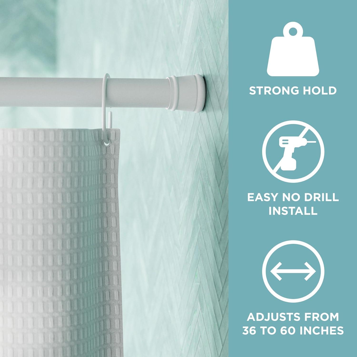 Zenna Home Shower Curtain Rod 60 in. L White
