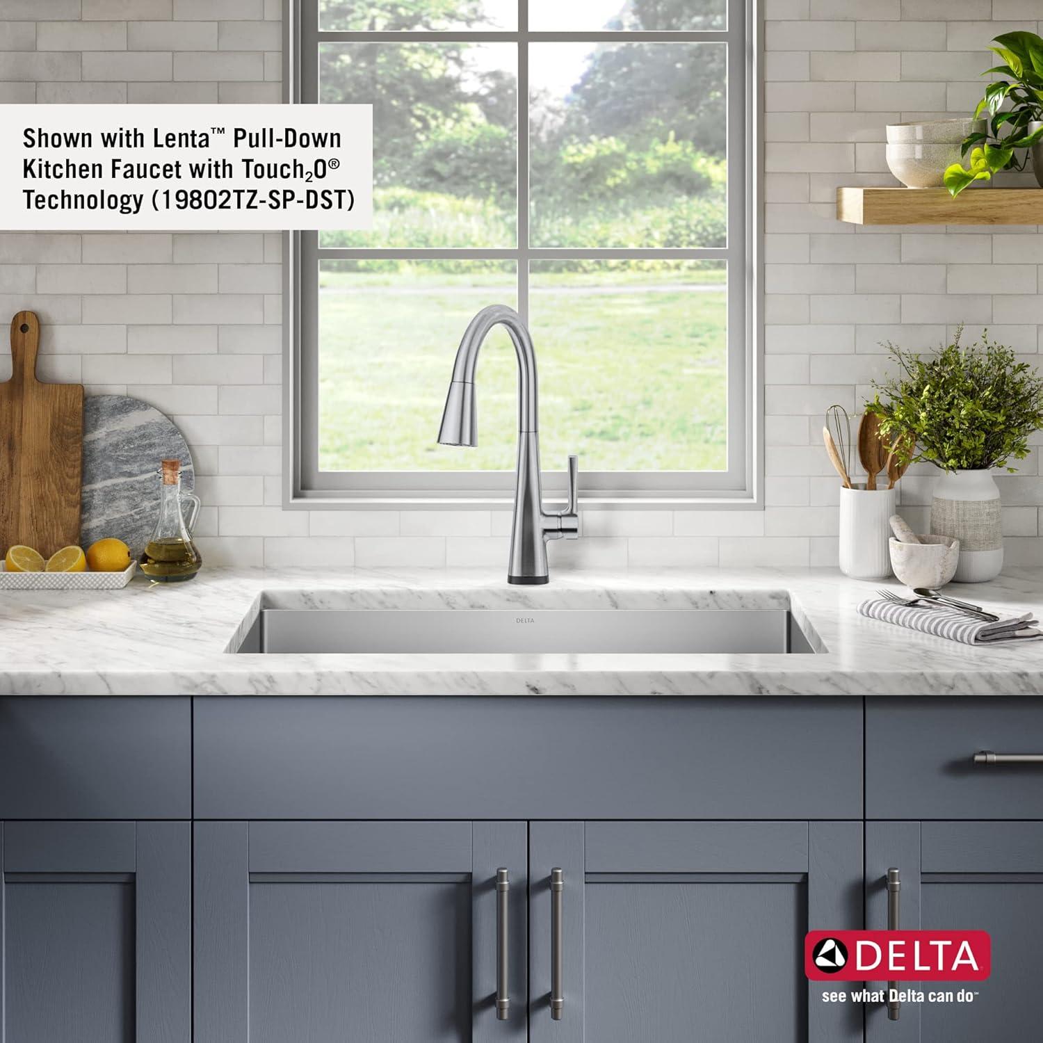 Delta Lenta™ Undermount 16 Gauge Stainless Steel Single Bowl Kitchen Sink with Accessories