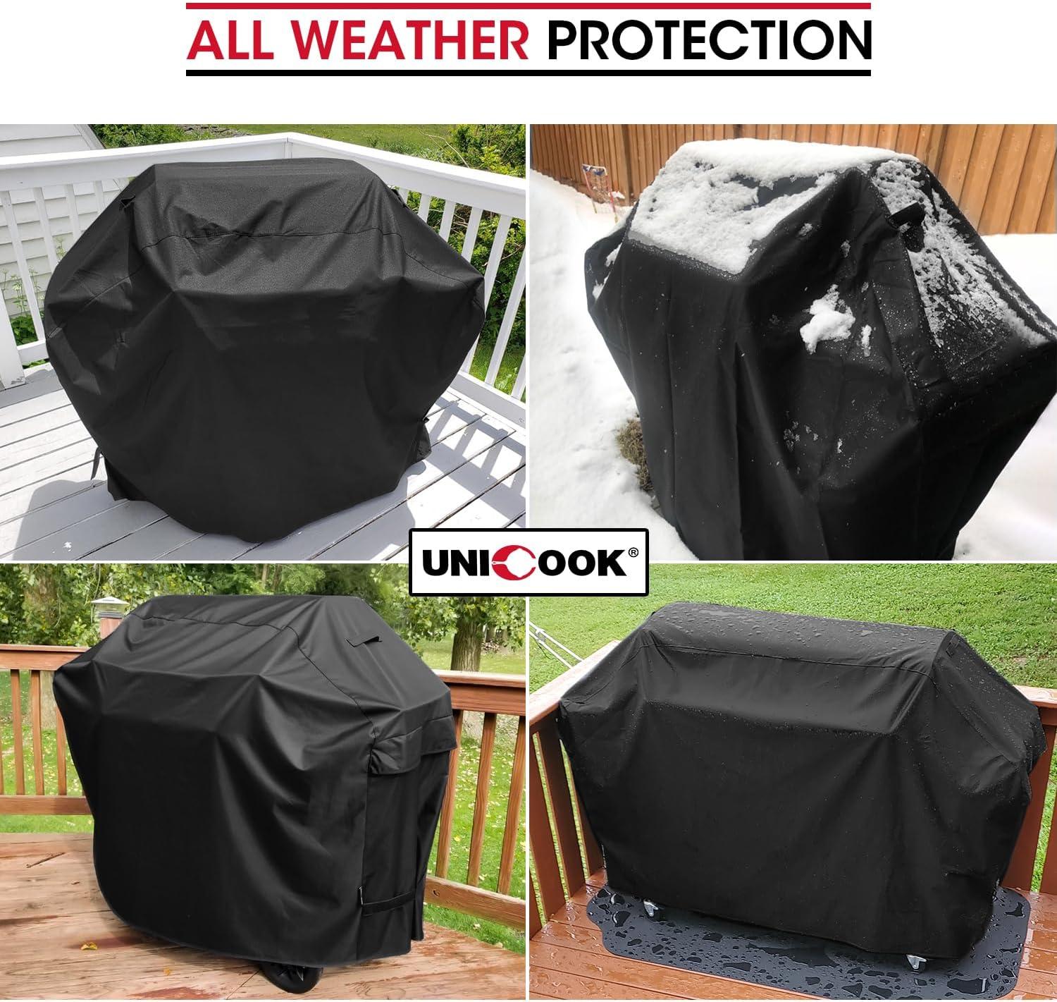 Heavy Duty Black Waterproof 65-inch BBQ Grill Cover