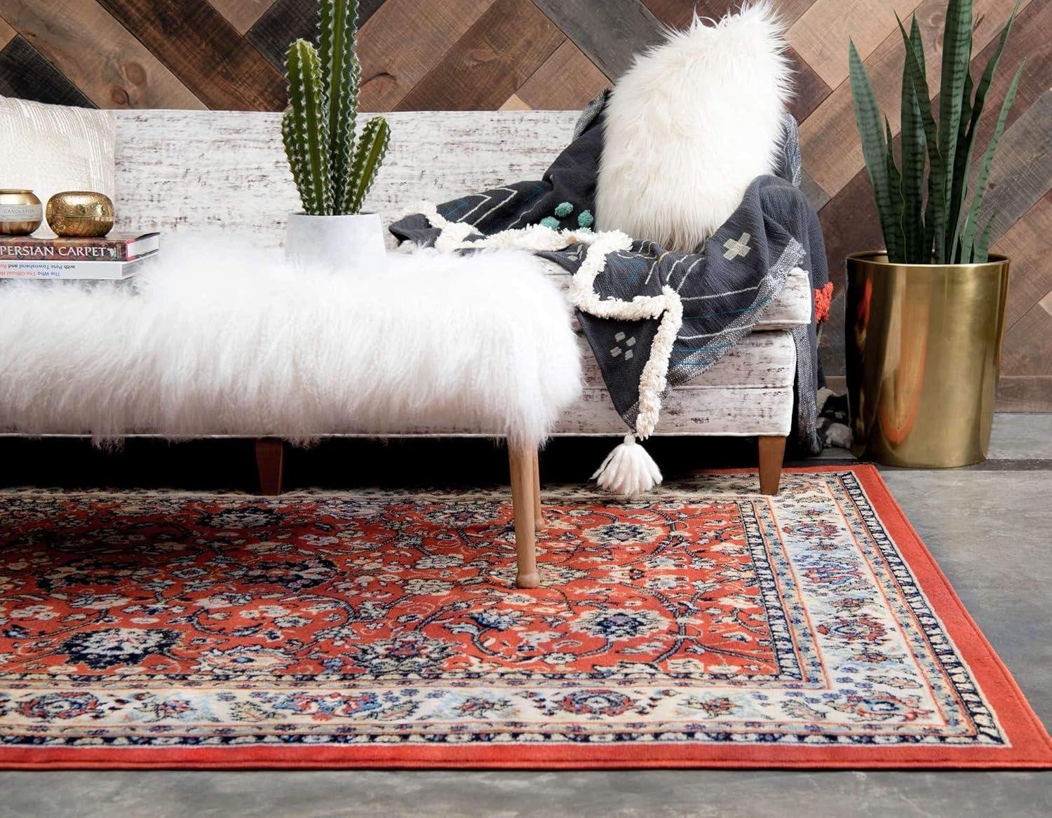 Unique Loom 5' 1 x 8' 0 Sialk Hill Washington Terracotta Area Rug