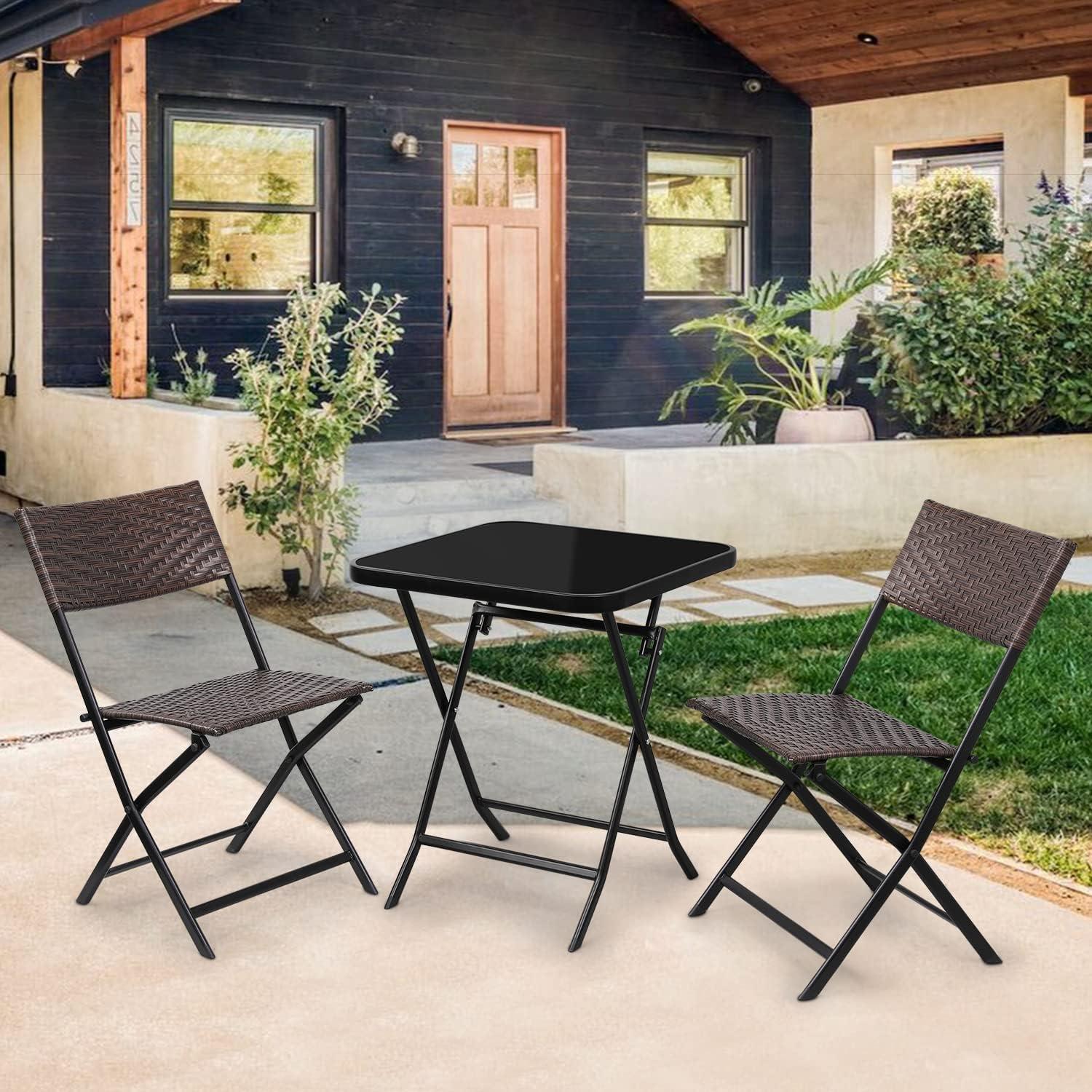 3 Piece Patio Bistro Dining Furniture Set