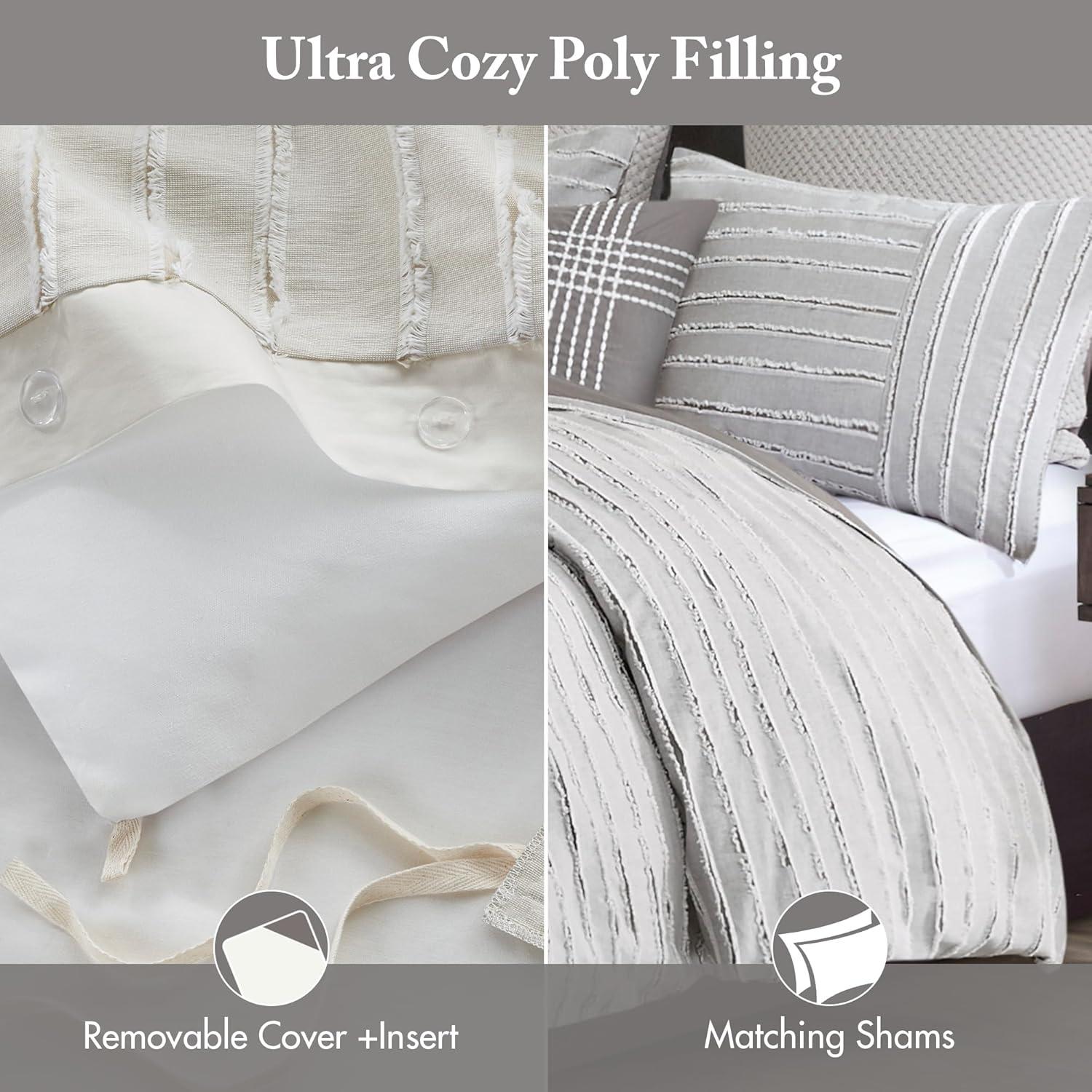 Madison Park Signature Madison Park Signature Essence Oversized Cotton Clipped Jacquard Comforter Set