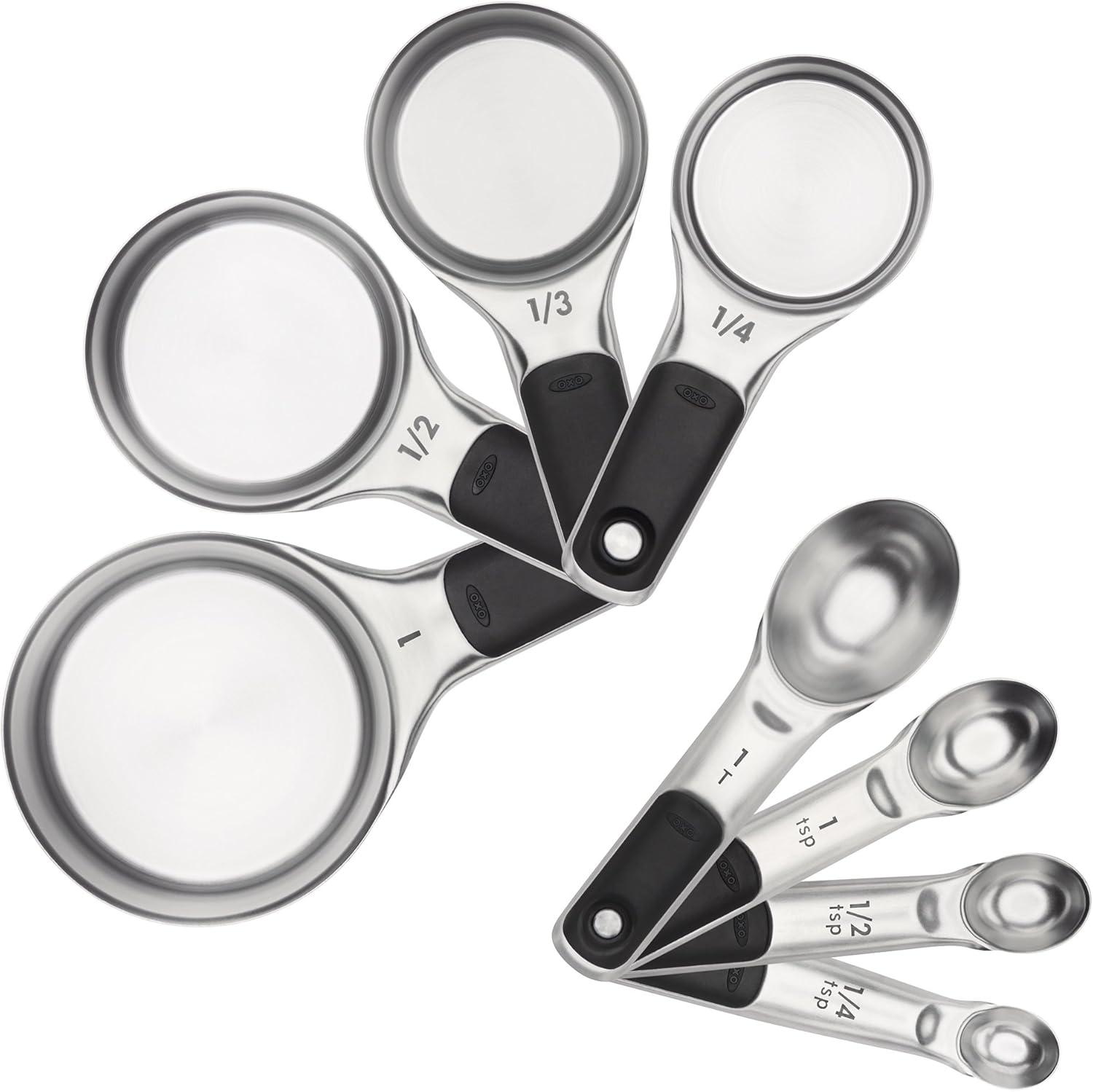 OXO Stainless Steel Magnetic Measuring Cup and Spoon Set