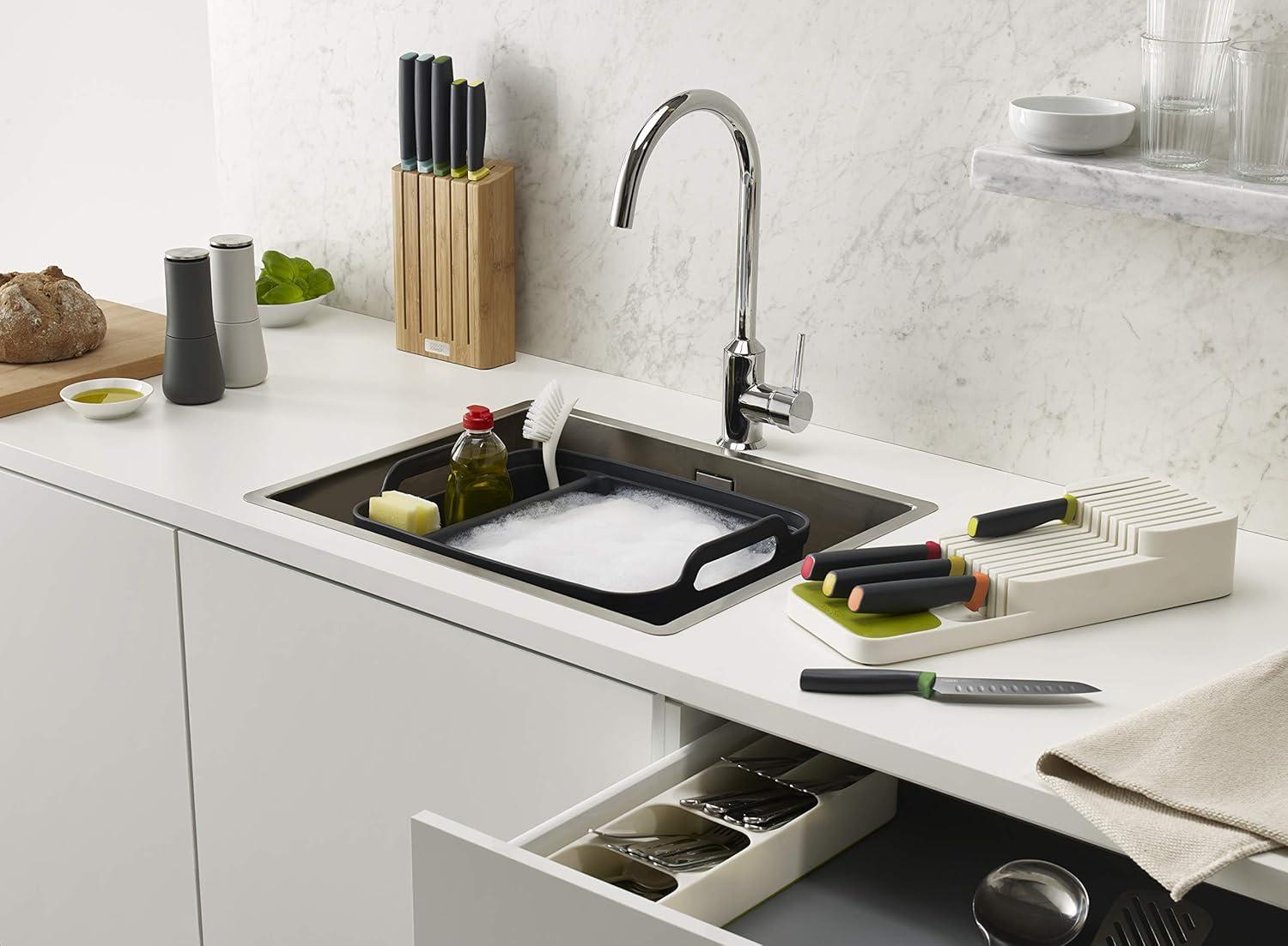 Joseph Joseph DrawerStore Compact Knife Organizer- Gray: Knife Holder & Storage Drawer Insert, Plastic, Hand Wash