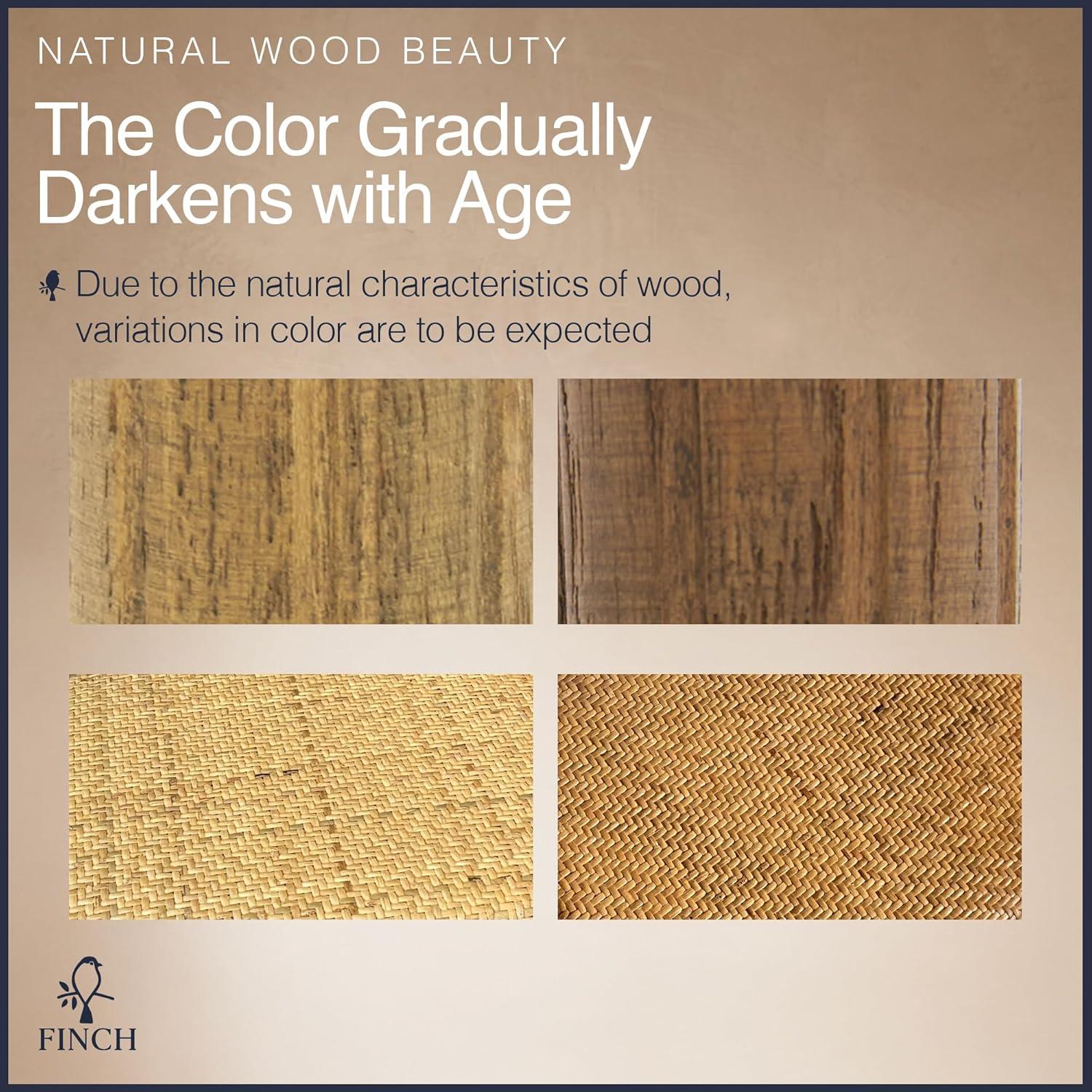 Finch Set of 2 Elmhurst Cross Back Side Chair Natural Rattan: Upholstered Polyester, Wood Legs, No Assembly Required