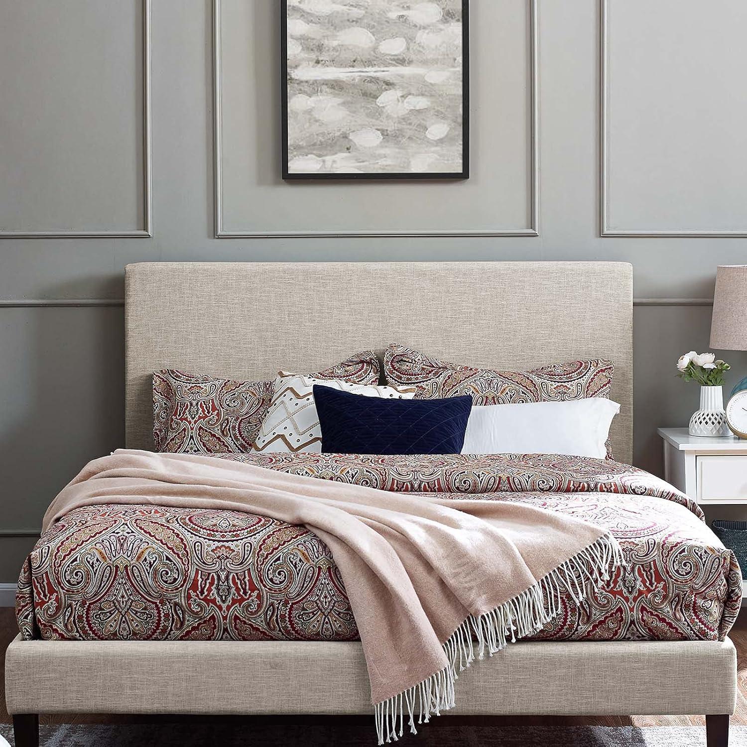 Modway Carson Carrington Stryn Upholstered Linen Fabric Headboard