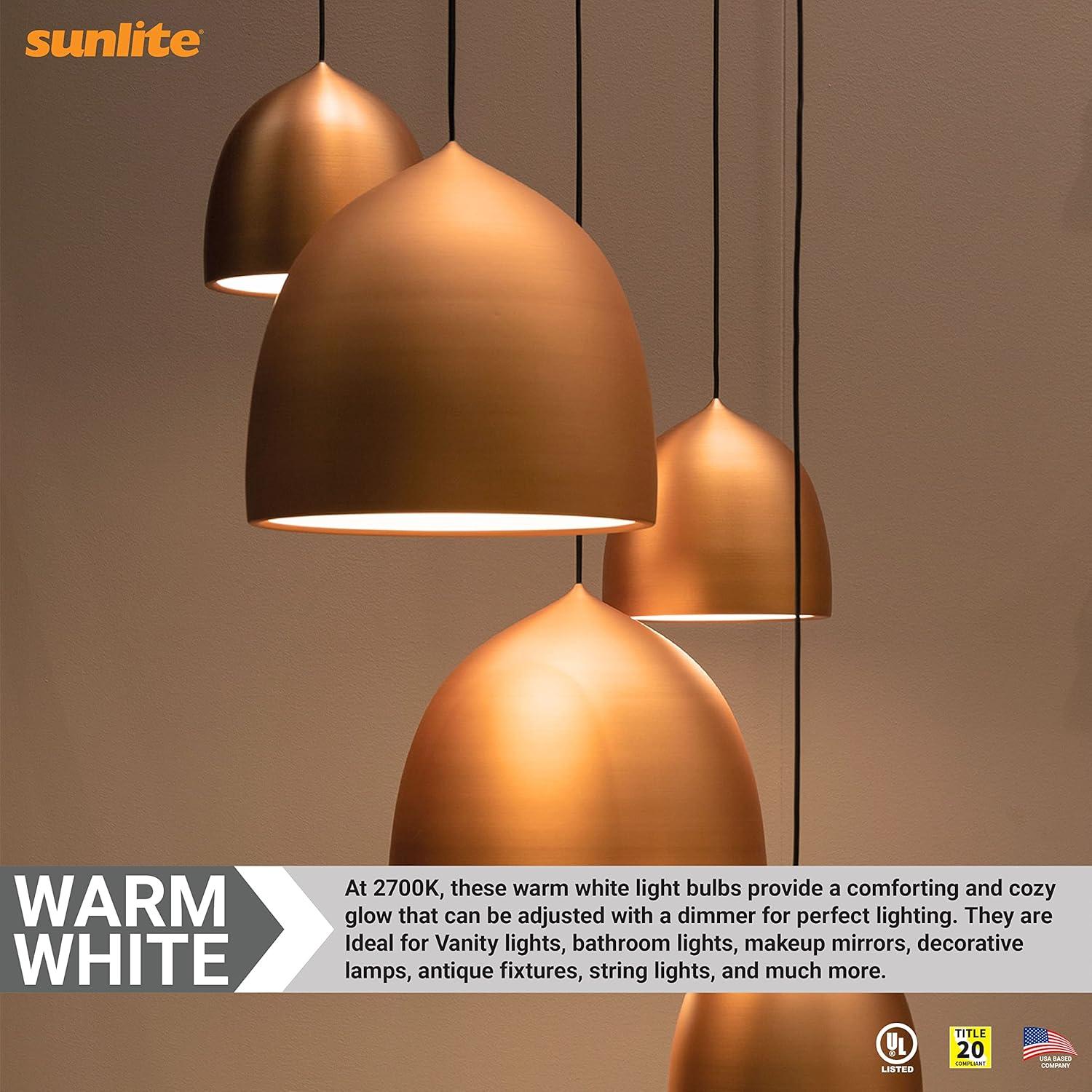 Sunlite 8.5w LED G40 Edison Globe Antique E26 Base 2700K Bulb - 100W Equiv