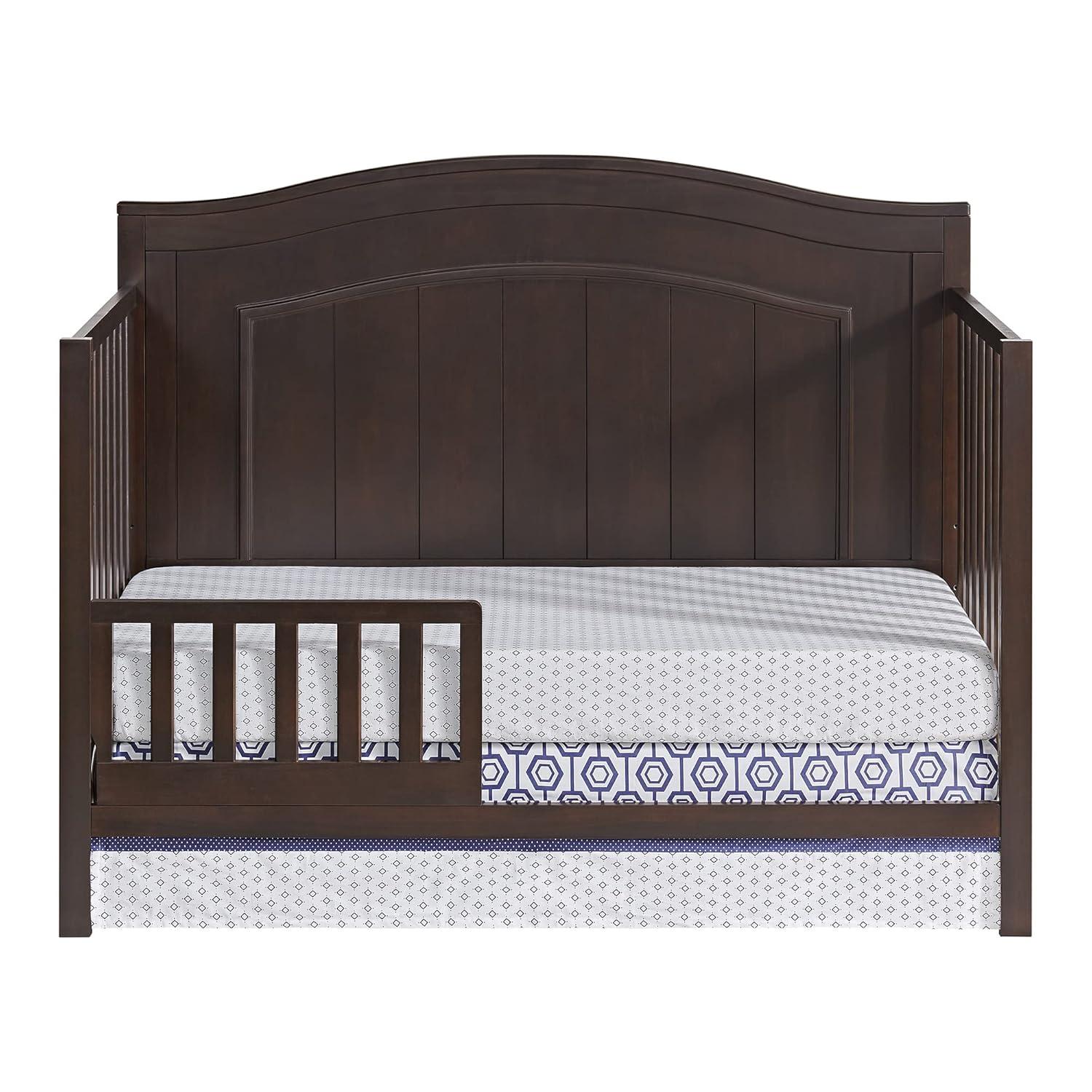 Oxford Baby Nolan Modern Wood Toddler Guard Rail in Espresso Finish