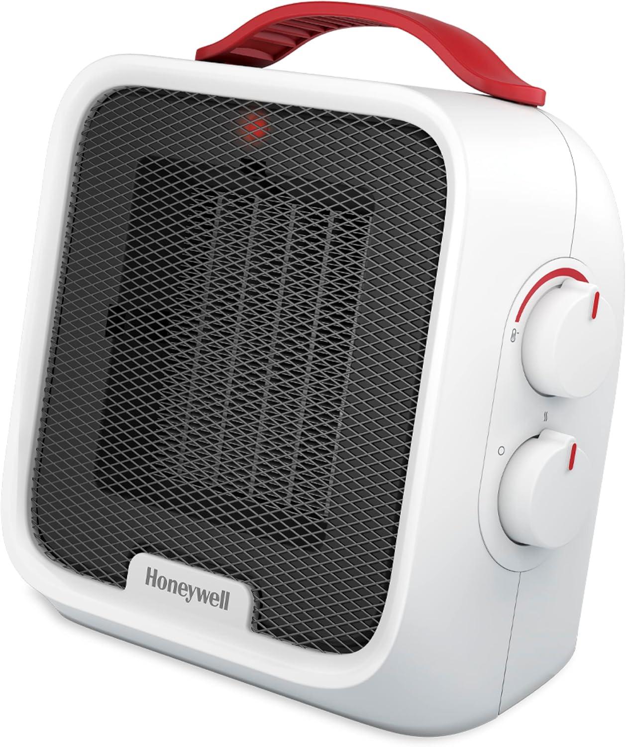 Honeywell UberHeat 5 Ceramic Heater White: Portable Electric Indoor Heater, Adjustable Thermostat, 1500W, ETL Listed