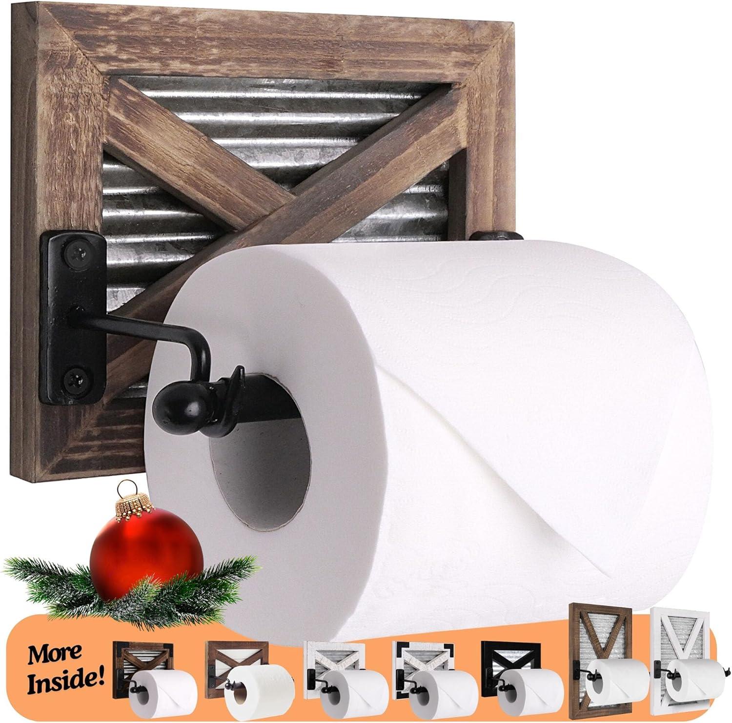 Wall Mount Rustic Farmhouse Toilet Paper Holder