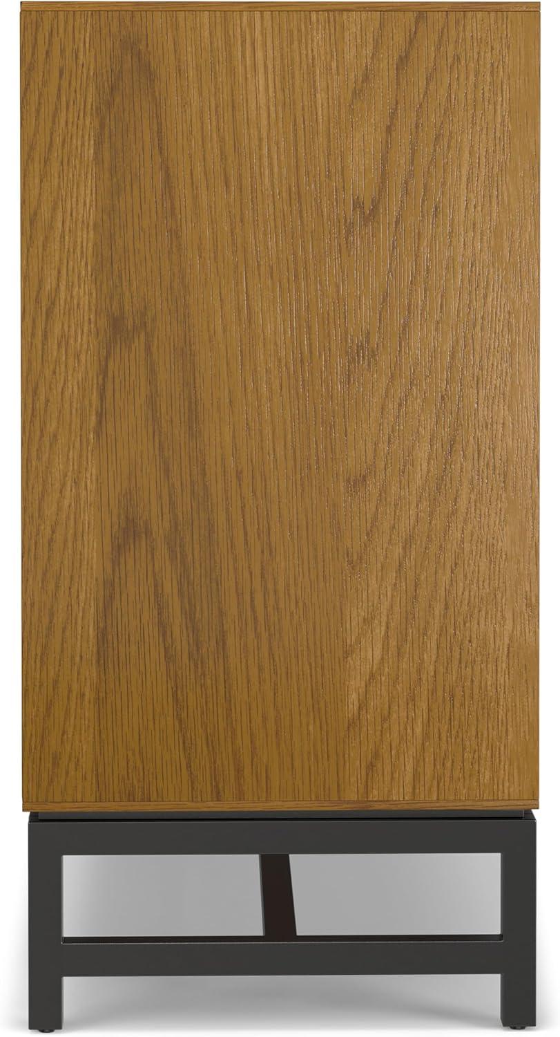 Simpli Home Banting 60"W Solid Wood Industrial 2-Door Sideboard Buffet with 4 Center Drawers