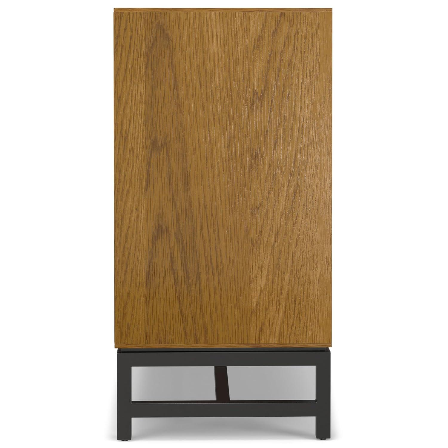 Simpli Home Banting 60"W Solid Wood Industrial 2-Door Sideboard Buffet with 4 Center Drawers