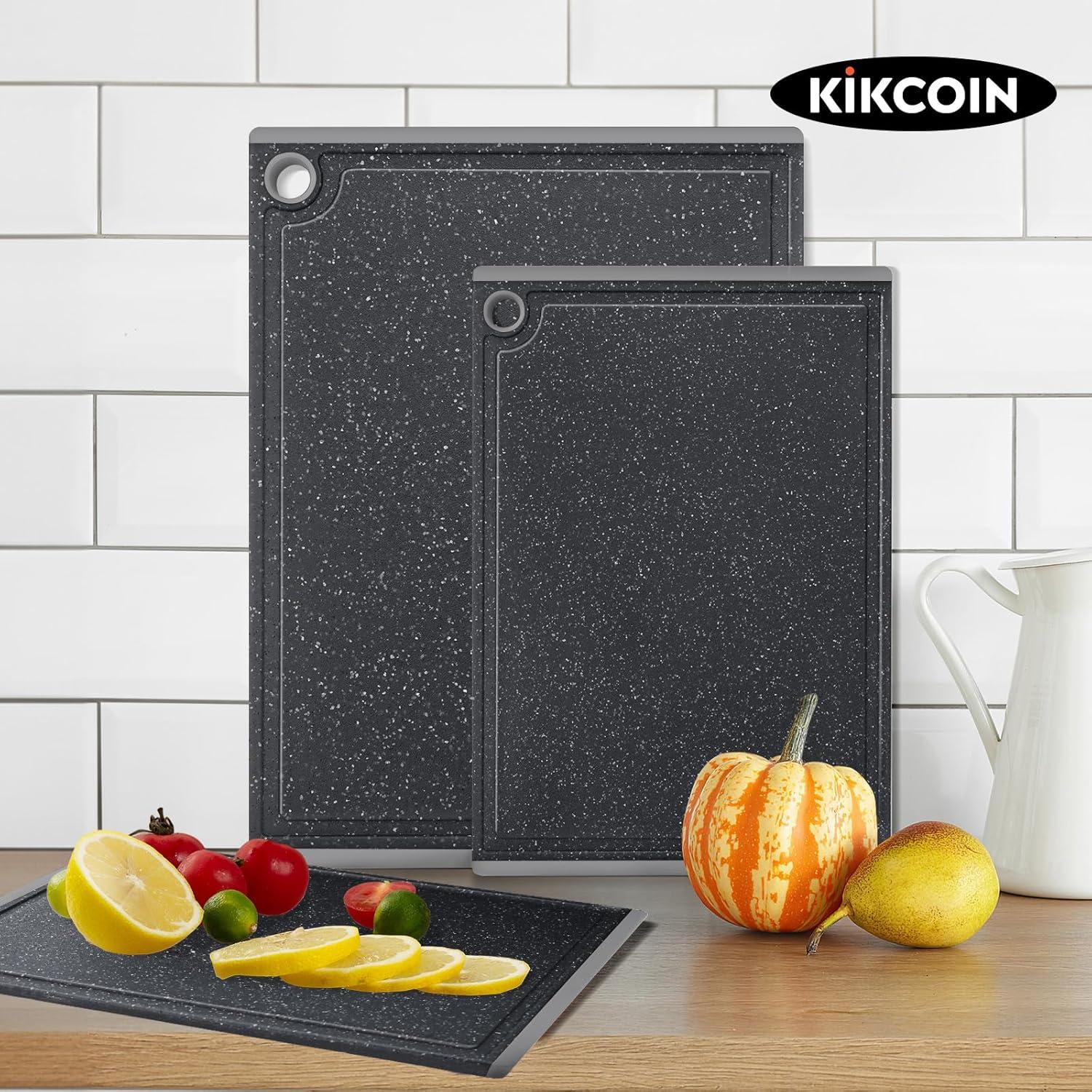 Plastic Cutting Coards For Kitchen, 3-Piece Large Cutting Board Set Dishwasher Safe Chopping Boards With Non-Slip Feet And Juice Grooves