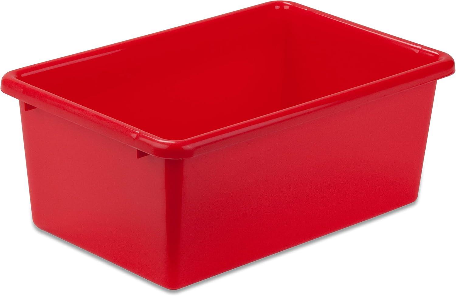 Small Red Stackable Plastic Storage Bin