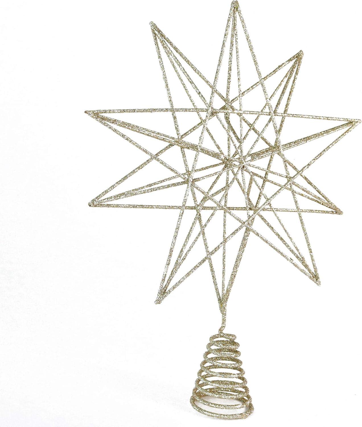 Ornativity Glitter Star Tree Topper - Gold