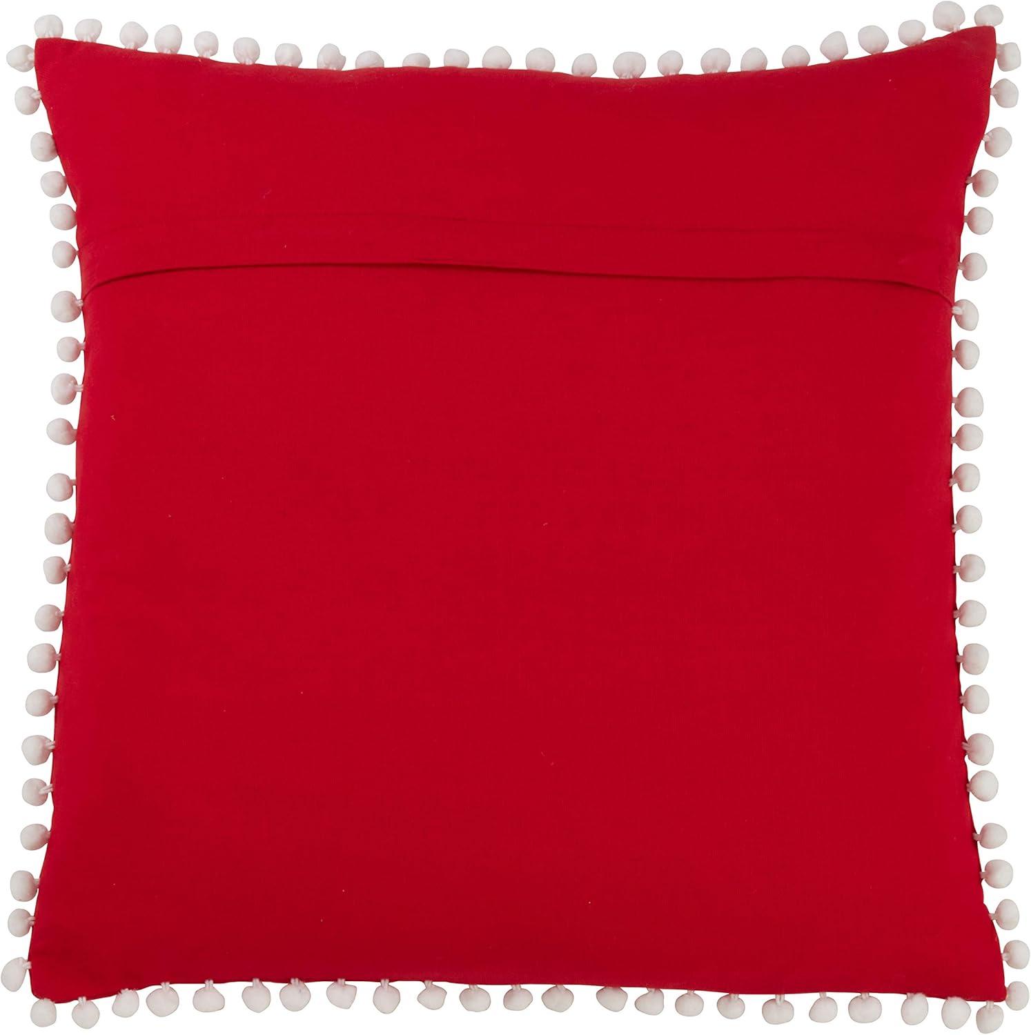 Saro Lifestyle Sugar Skull Pillow Cover, Red, 18"