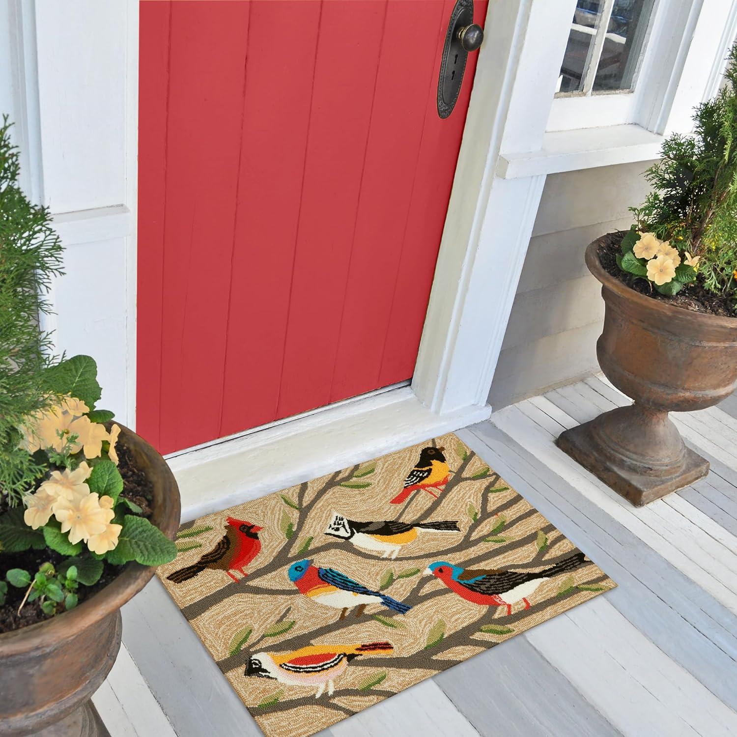 Liora Manne Frontporch Birds Indoor/Outdoor Rug Neutral 2'6" x 4'