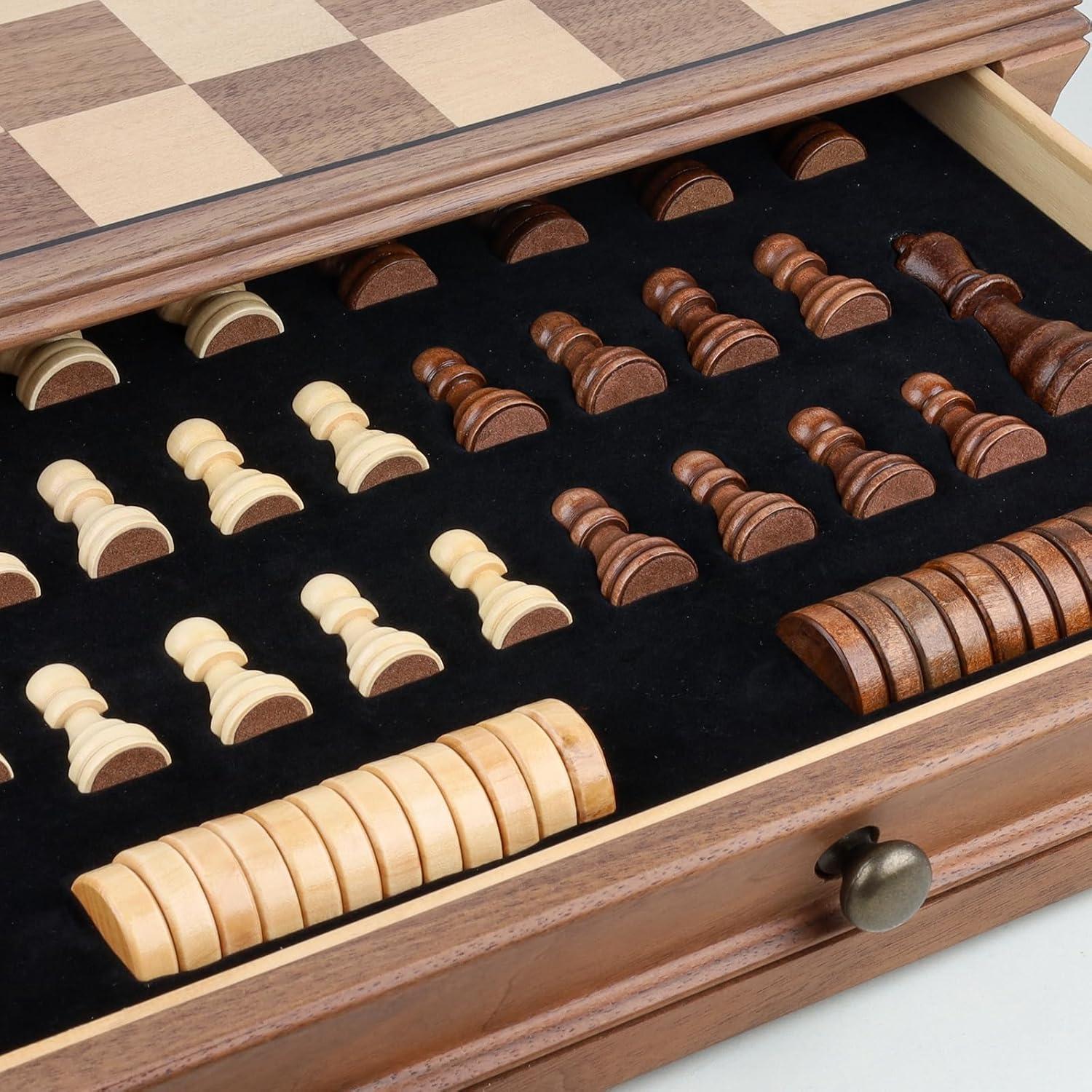 VEVOR 15'' L Solid Wood Chess Game Set