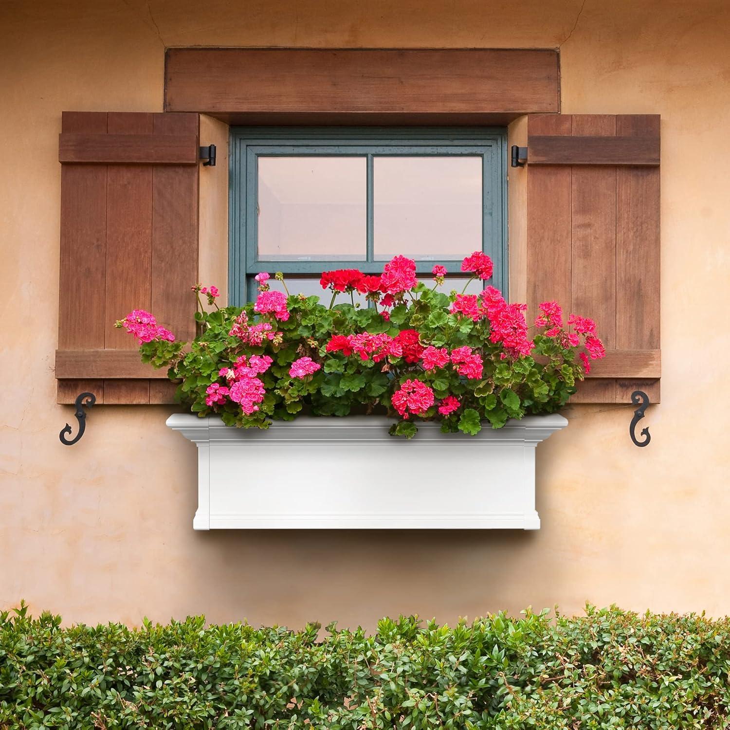 Mayne Yorkshire 3ft Window Box - Customizable - Vinyl Planter Box - White (4823-W)