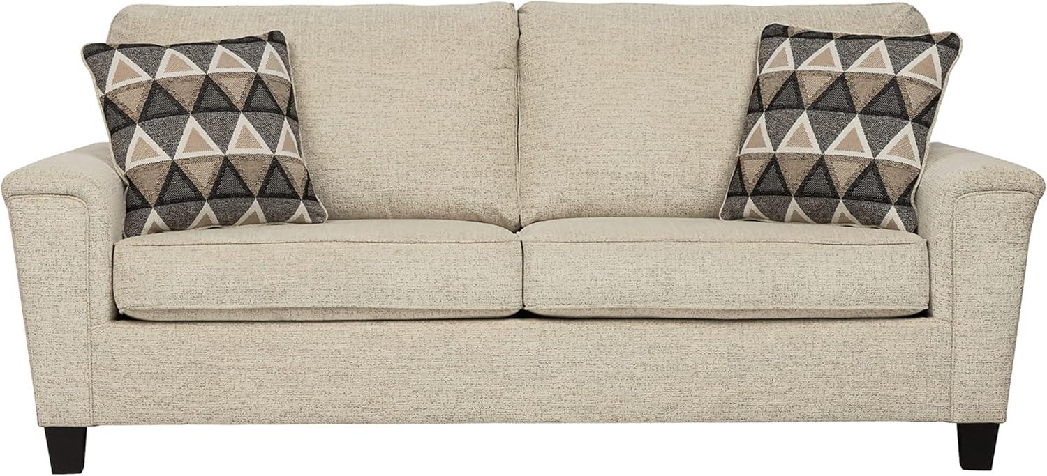 Gray Chenille Track Arm Loveseat with Removable Cushions