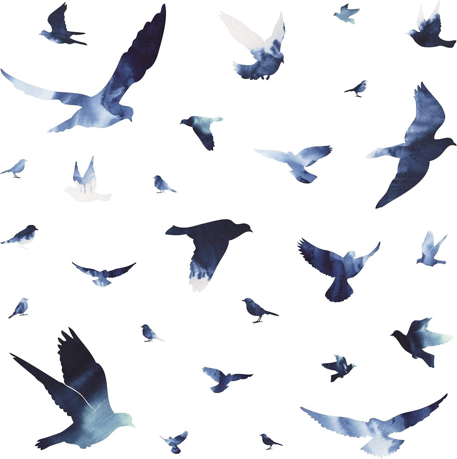 Birds in Flight Peel and Stick Giant Wall Decal - RoomMates: Transformative Vinyl Art, Easy to Reposition