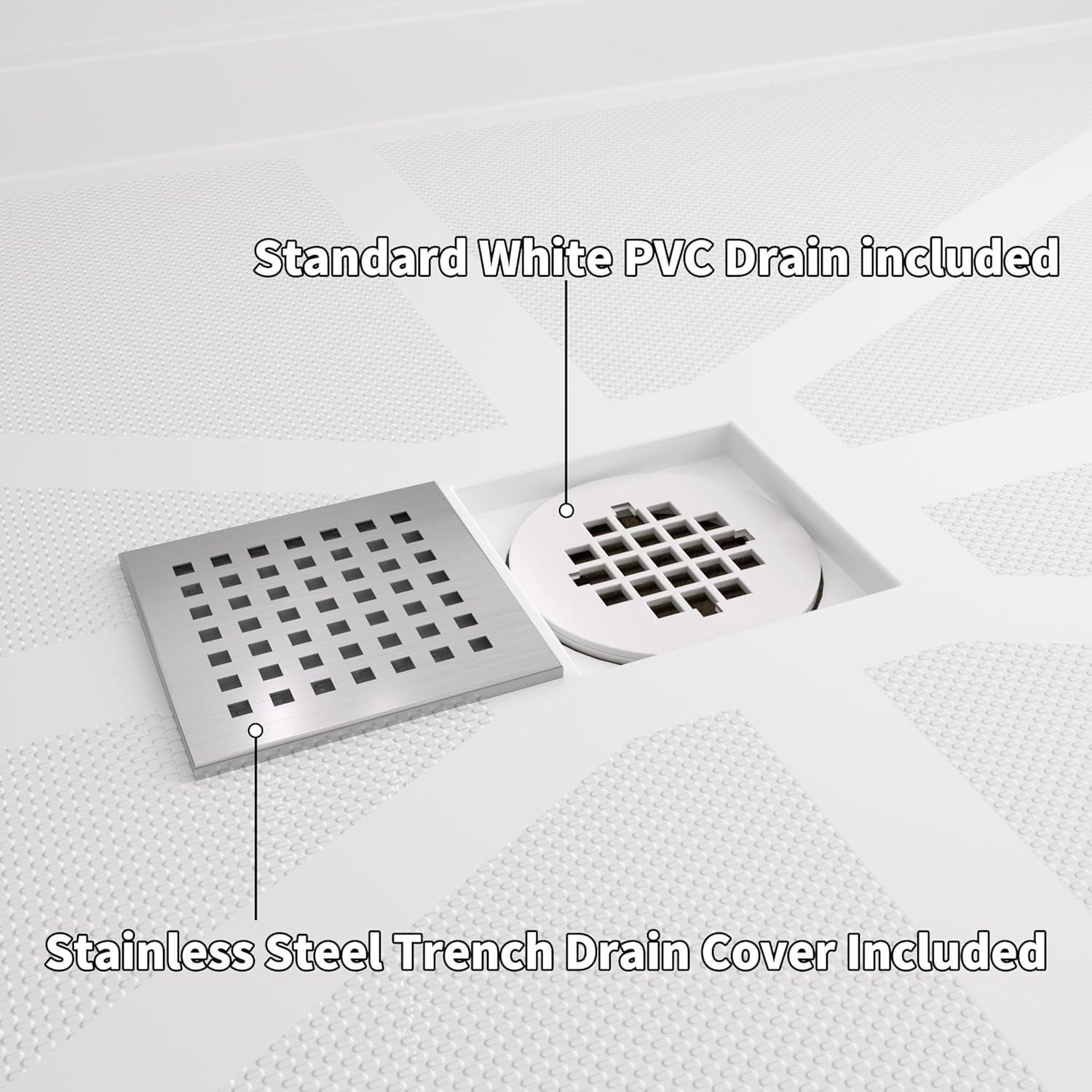 60''X 30'' Glasstone Shower Base Smc Solid White Finish