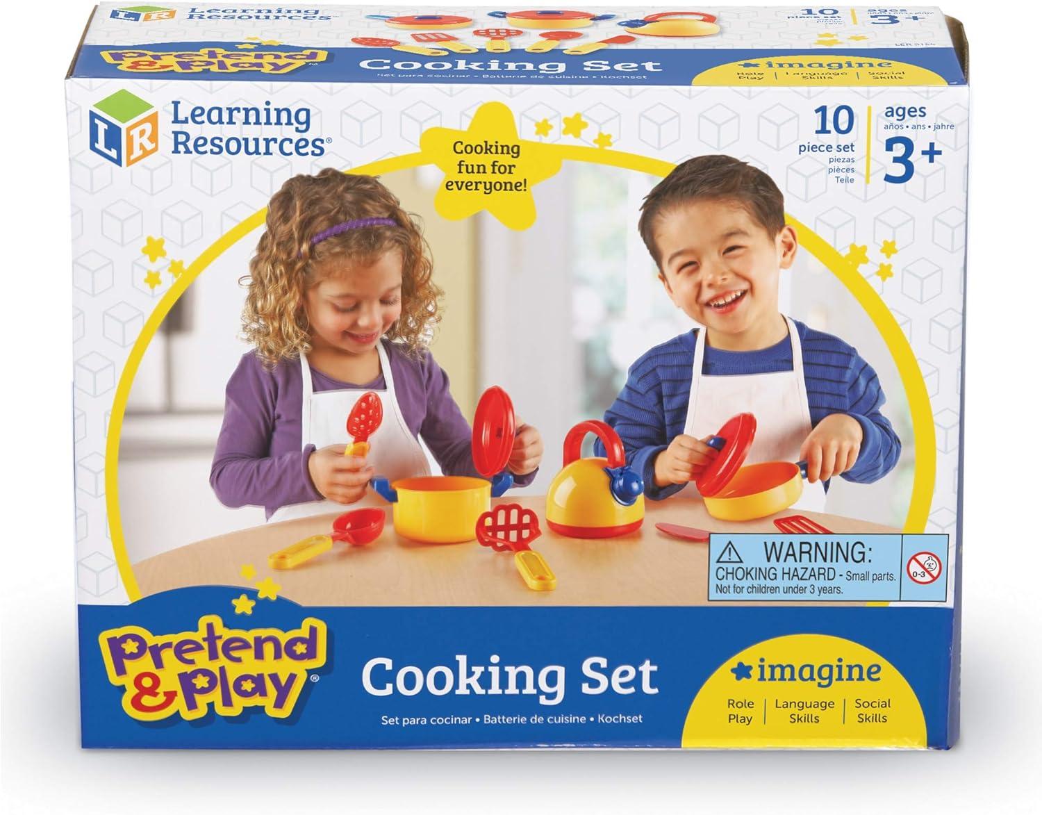 Learning Resources Pretend & Play Cooking Set,  10 Pieces, Ages 3+