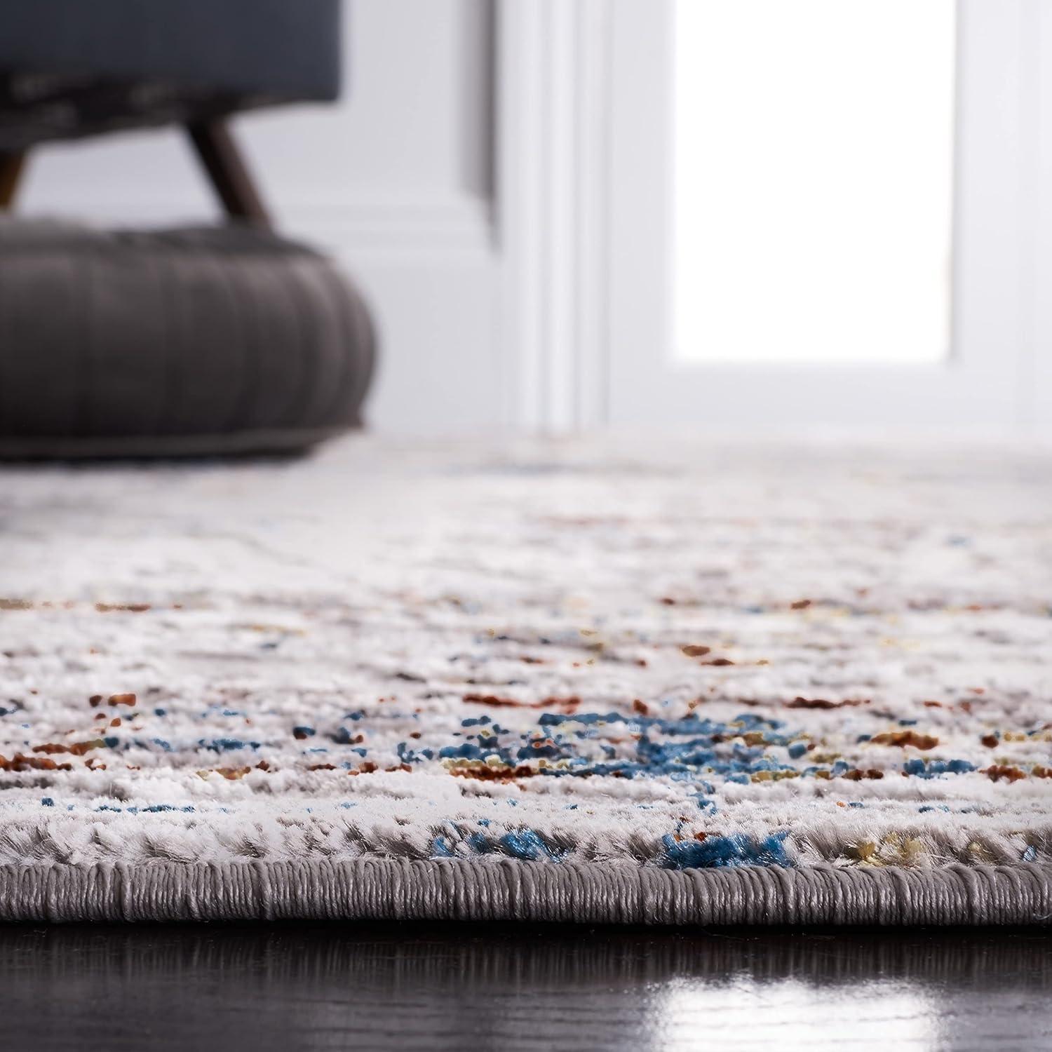 Amelia ALA298 Power Loomed Area Rug - Gray/Blue Gold - 8'x10' - Safavieh.