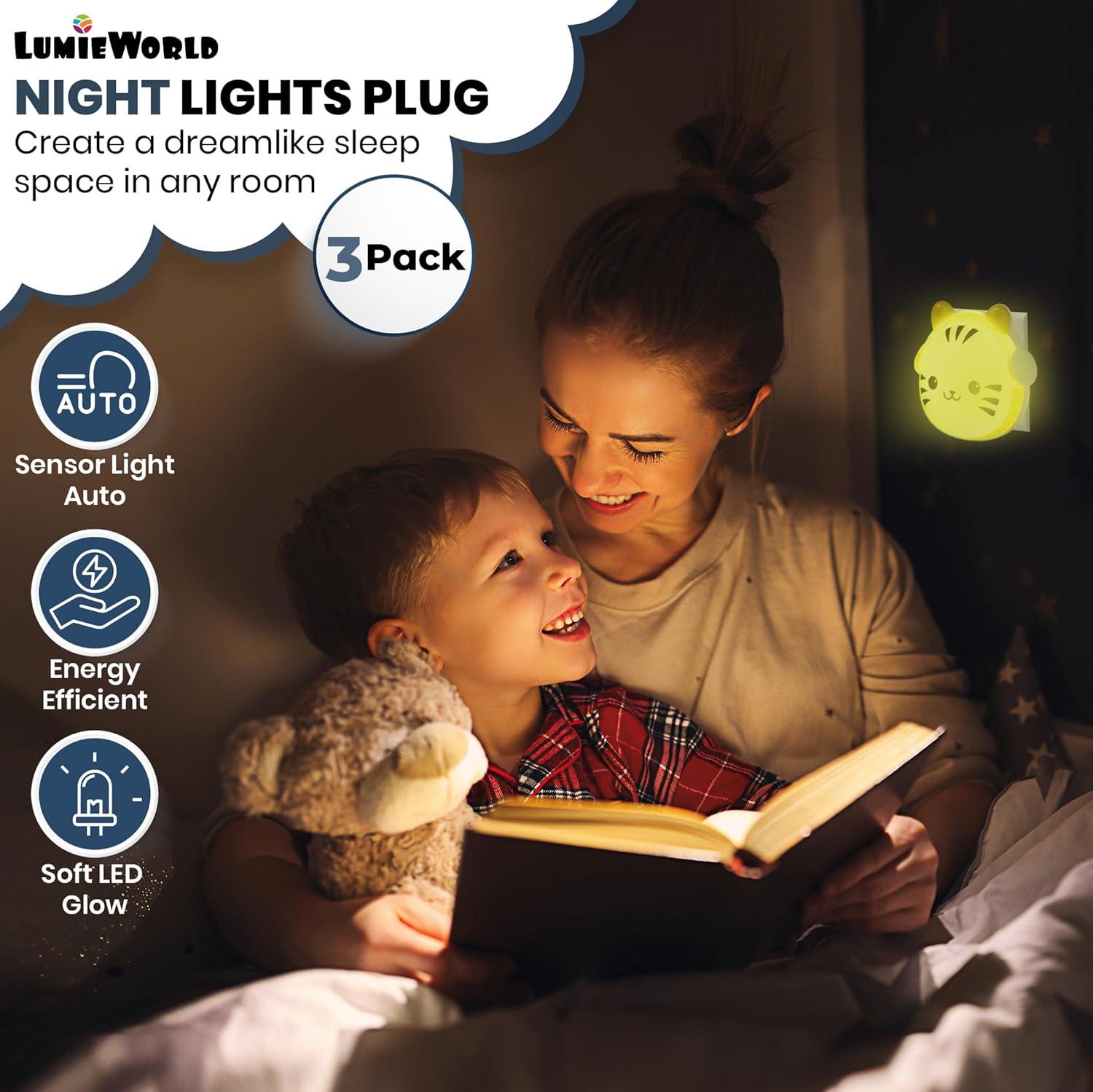 Colorful Animal LED Plug-In Nightlight Set for Kids